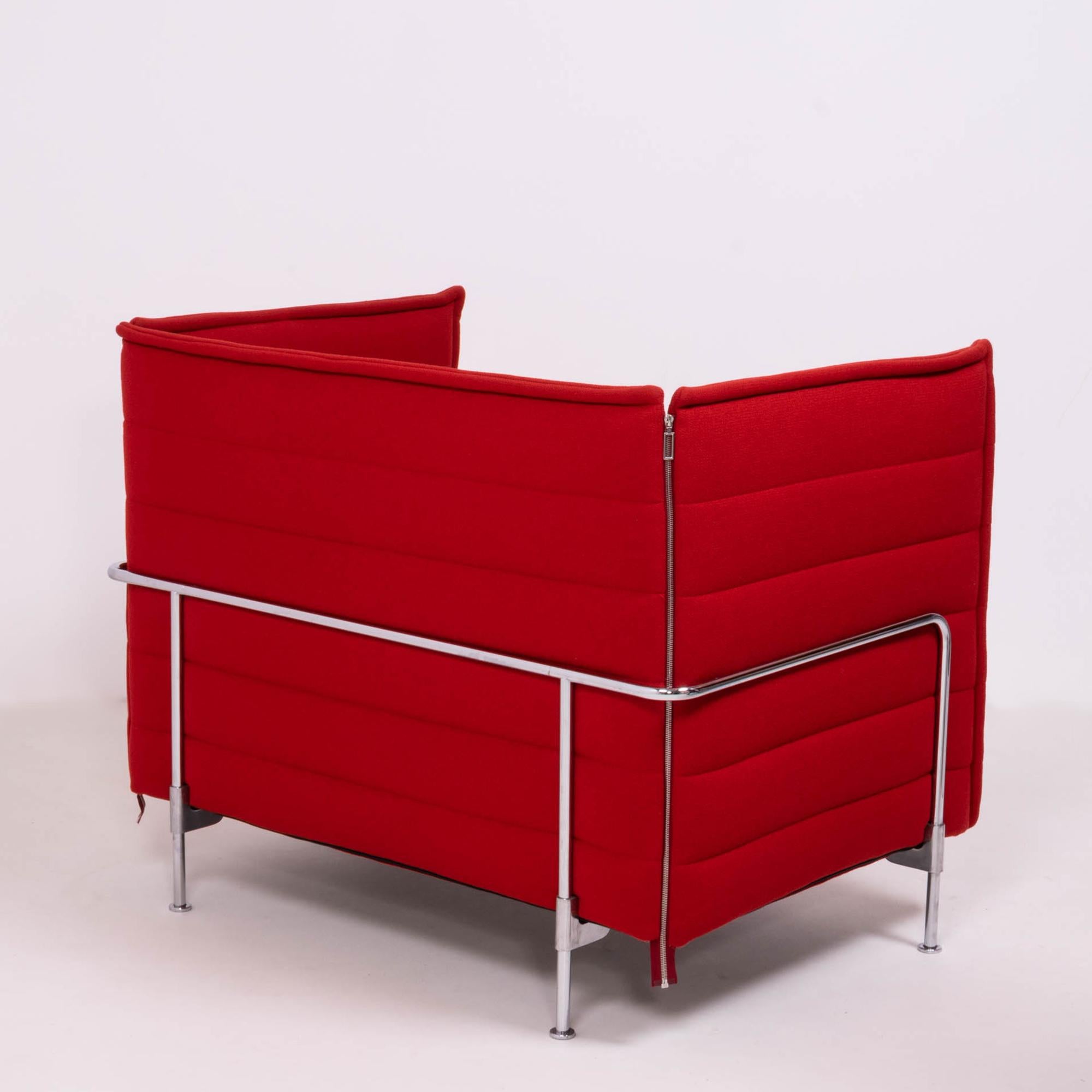 Contemporary Vitra Alcove Red Loveseat Sofa by Ronan & Erwan Bouroullec, Set of 2