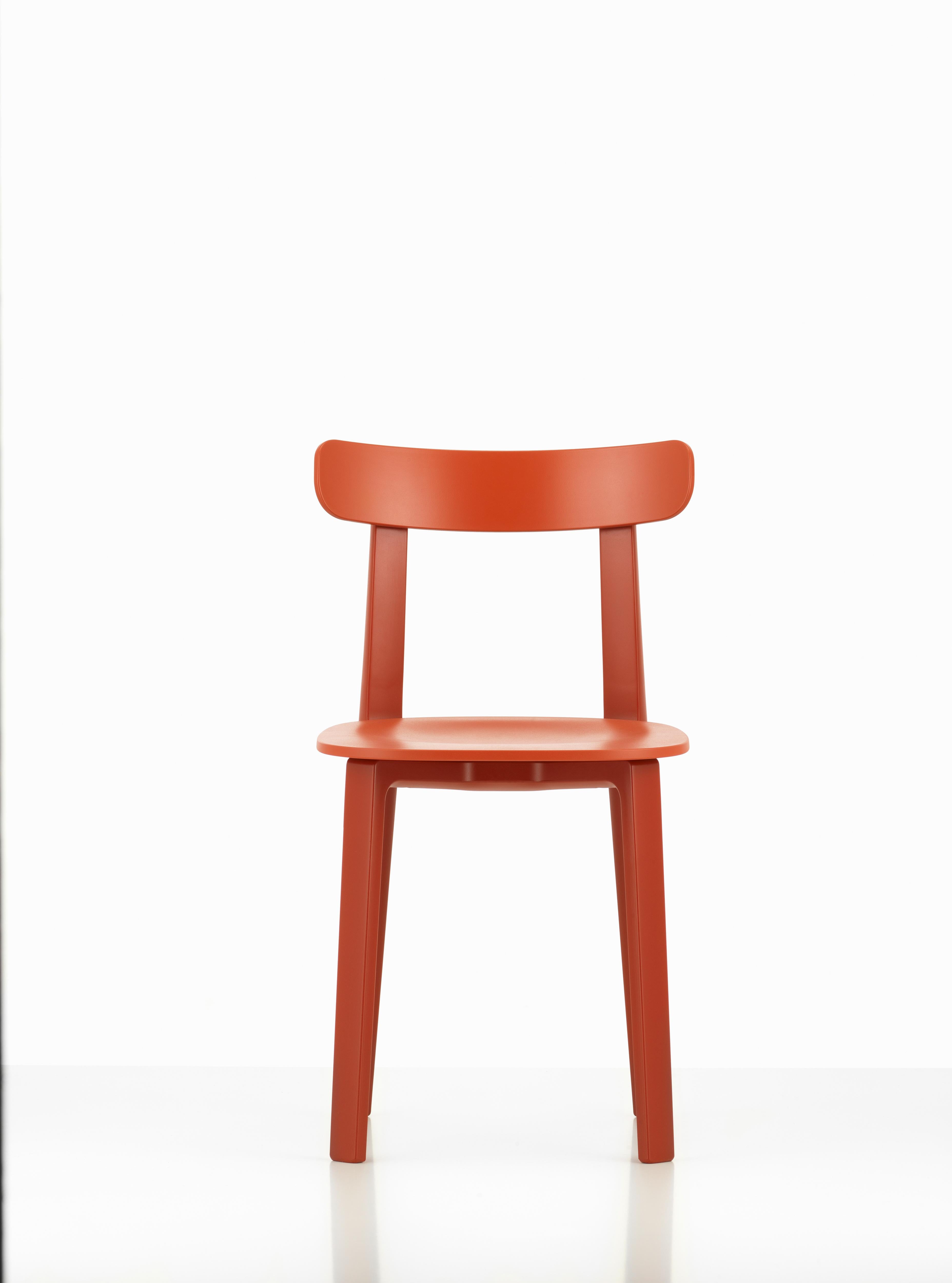 These products are only available in the United States.

At first glance, the All Plastic Chair is reminiscent of the simple, classic wooden chairs that have been familiar in Europe for many decades. Utilizing a new material, the chair represents a