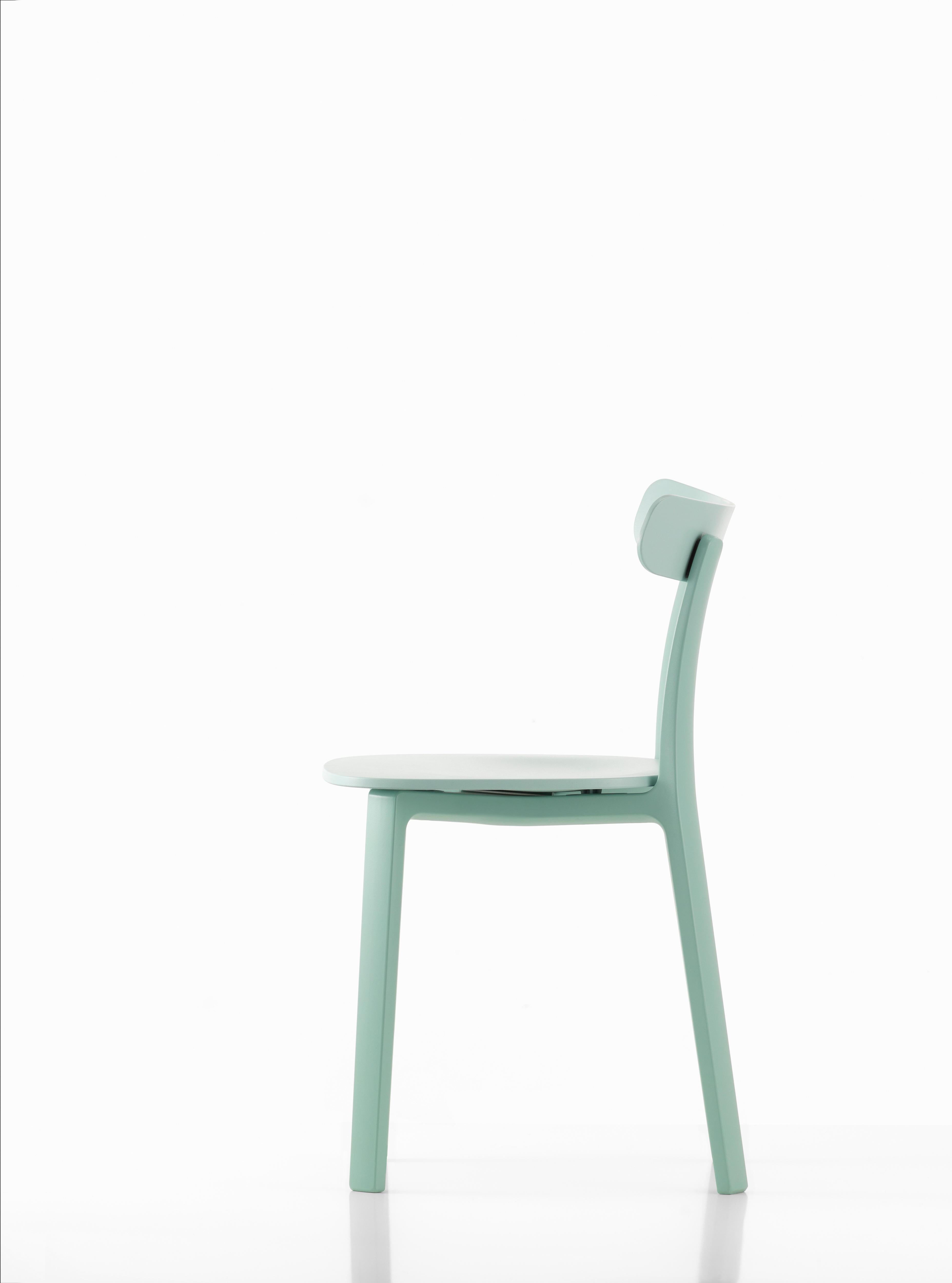 These products are only available in the United States.

 At first glance, the All Plastic Chair is reminiscent of the simple, Classic wooden chairs that have been familiar in Europe for many decades. Utilizing a new material, the chair represents a