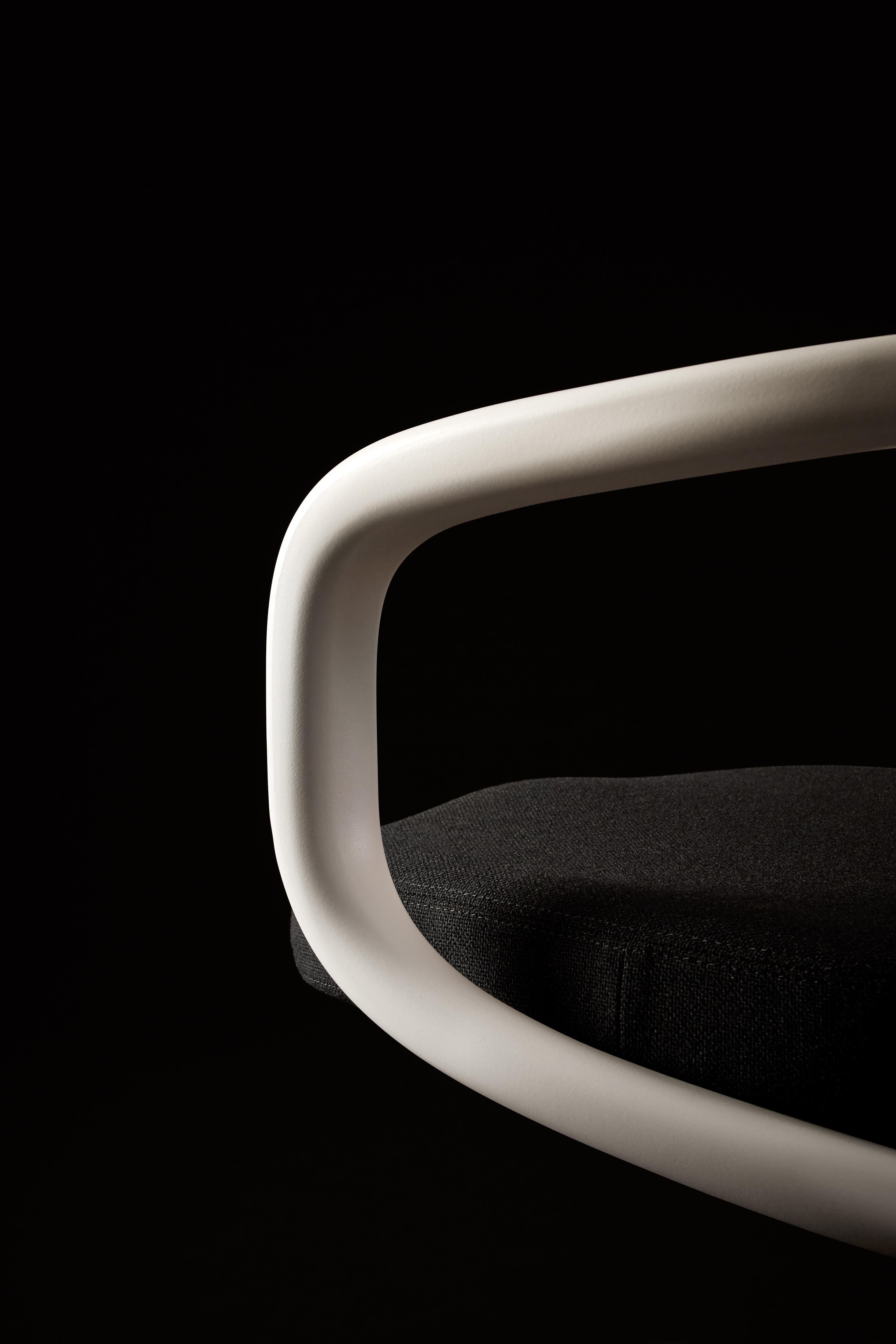 Contemporary Vitra Allstar Chair in Nero Hopsak with White Armrest by Konstantin Grcic For Sale