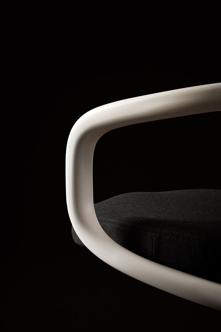 Vitra Allstar Chair in Nero Hopsak with White Armrest by Konstantin