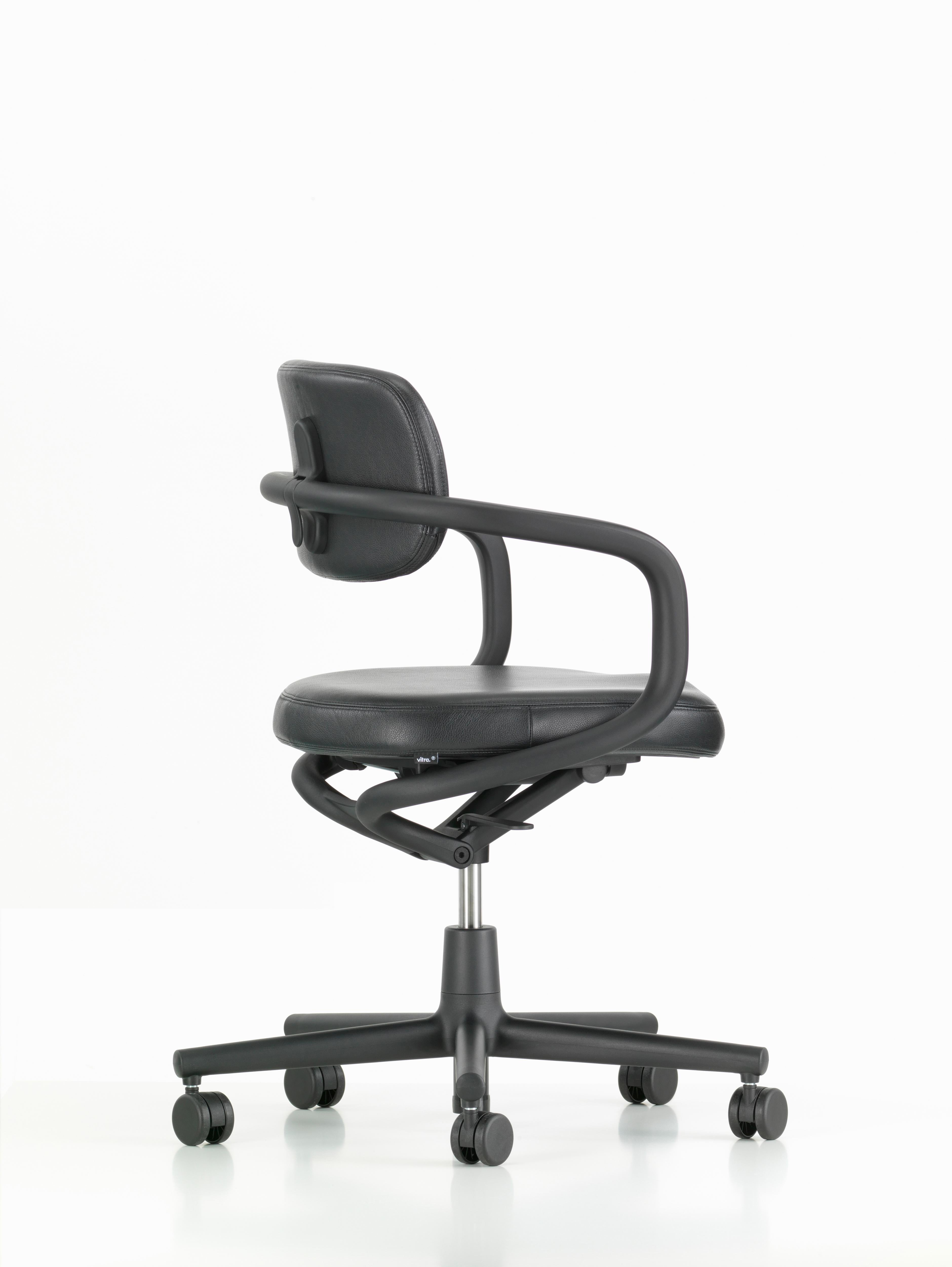 Modern Vitra Allstar Chair in Nero Leather by Konstantin Grcic For Sale