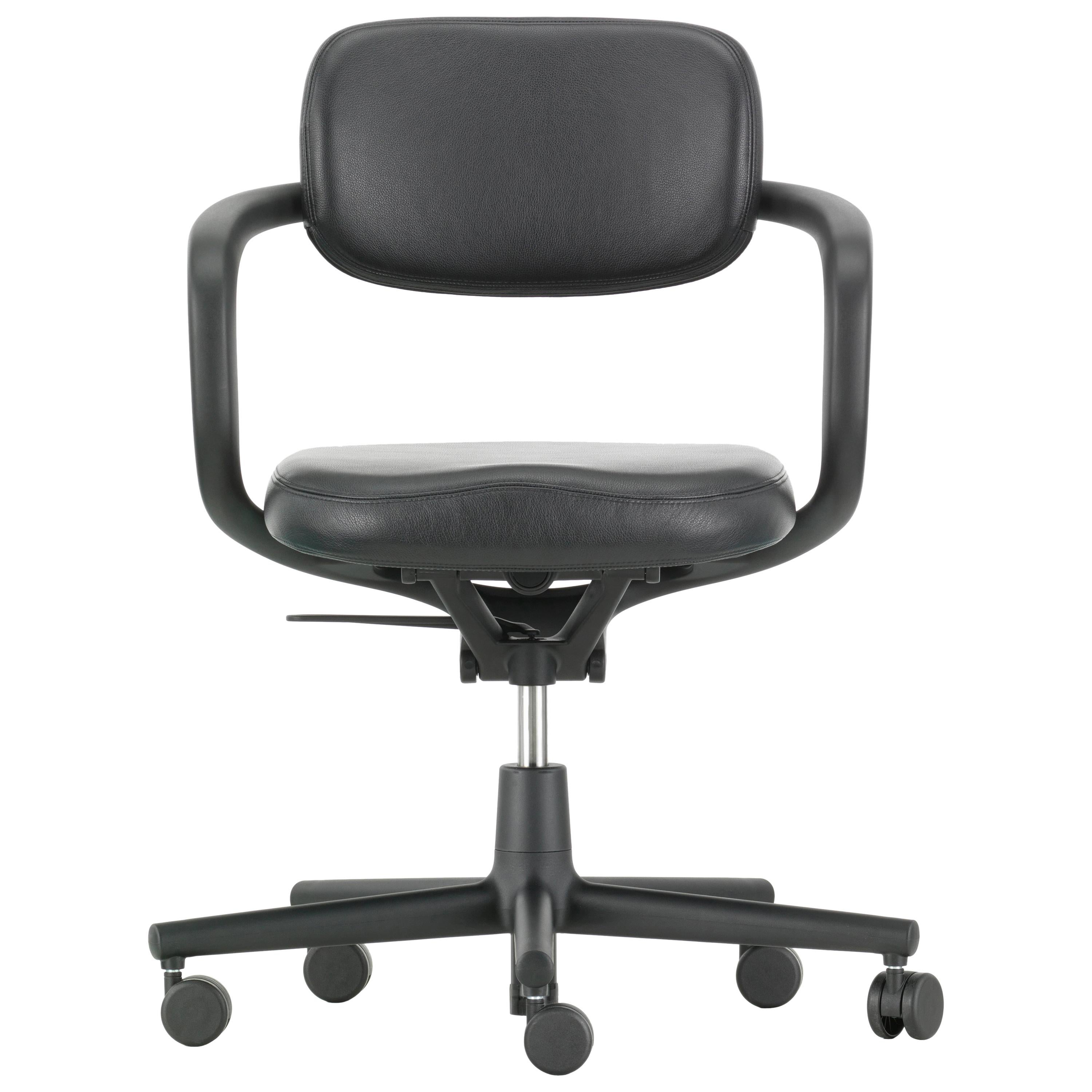 Vitra Allstar Chair in Nero Leather by Konstantin Grcic For Sale