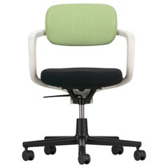 Vitra Allstar Chair in Grass Green and Ivory with White Armrest Konstantin Grcic