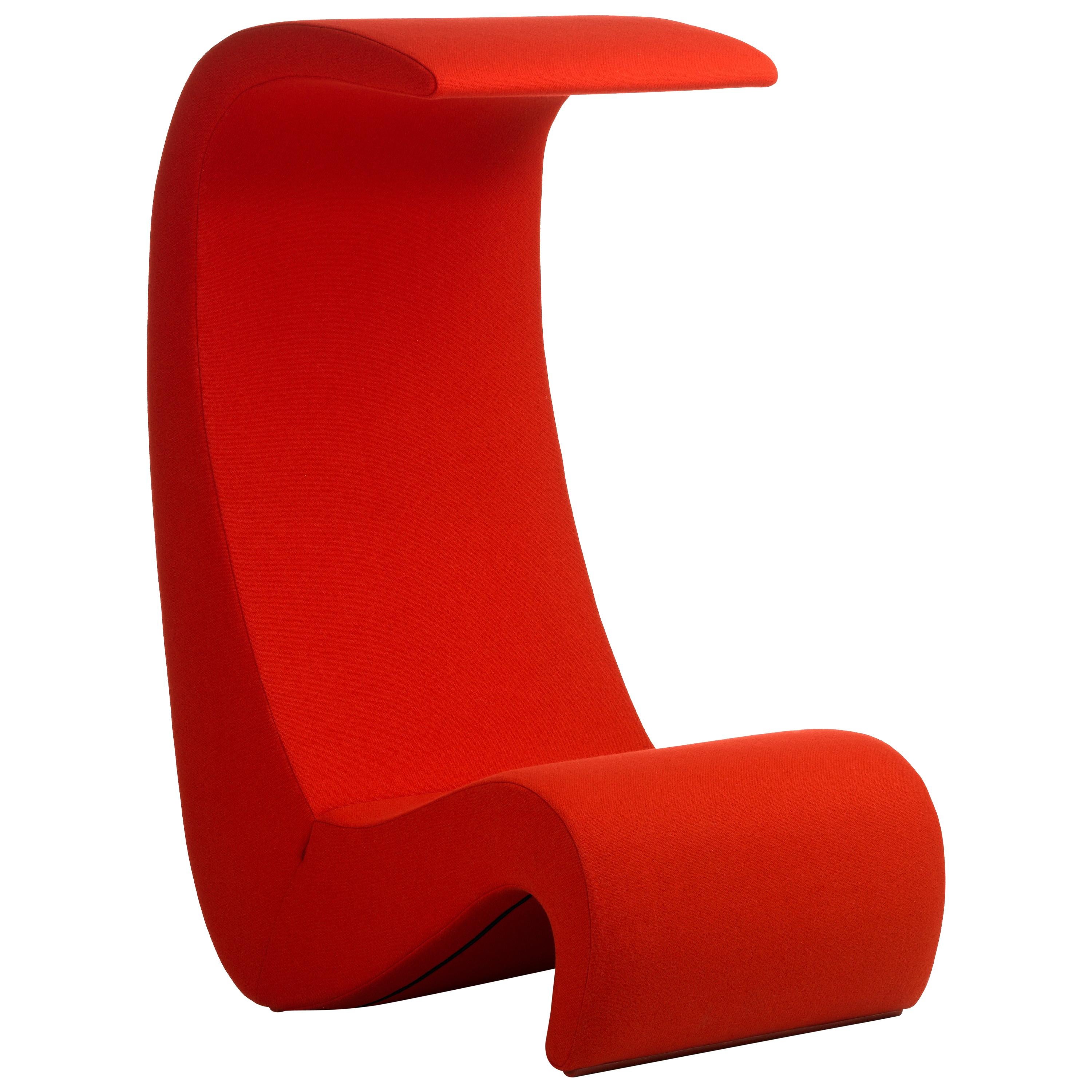 Vitra Amoebe High Back Chair in Red by Verner Panton For Sale