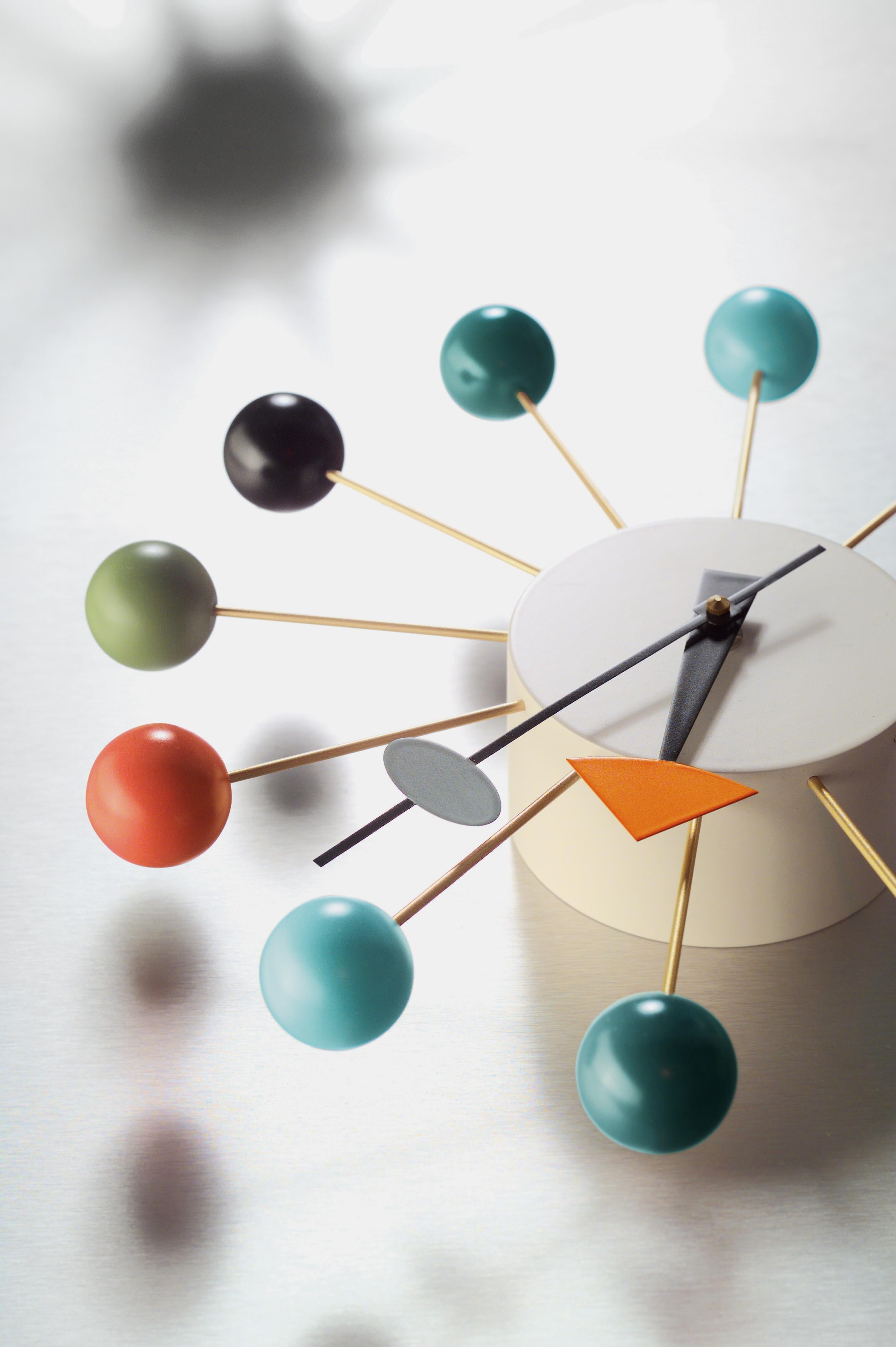 Modern Vitra Ball Clock in Multicolor by George Nelson For Sale