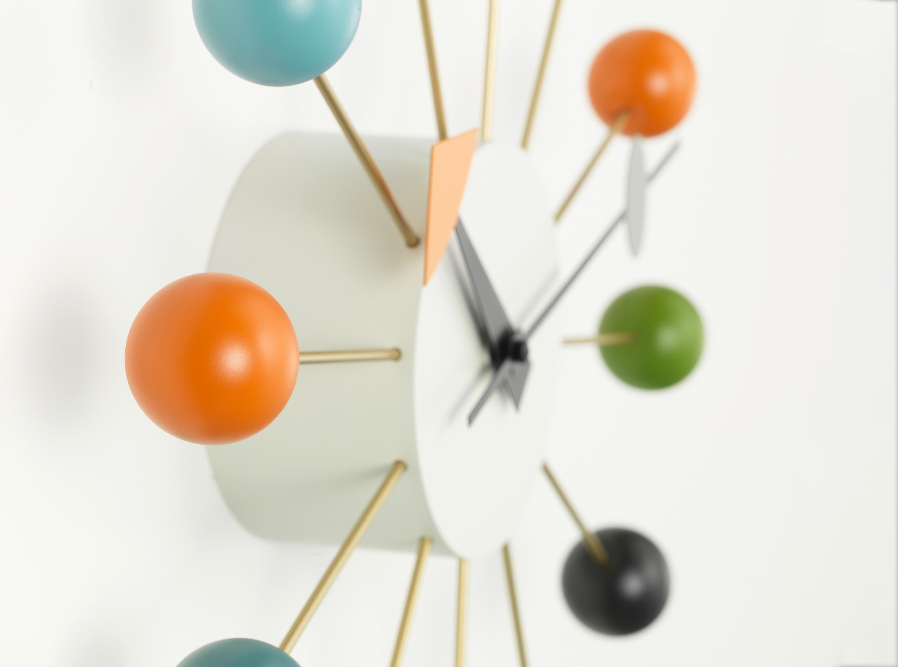 Swiss Vitra Ball Clock in Multicolor by George Nelson For Sale