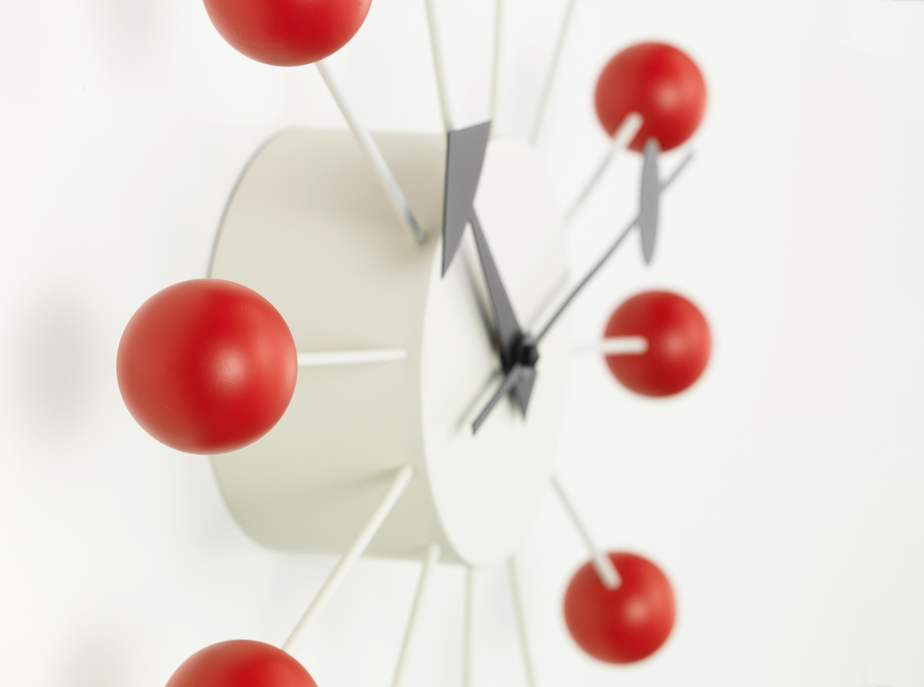 Modern Vitra Ball Clock in Red by George Nelson For Sale