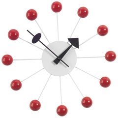 Vitra Ball Clock in Red by George Nelson