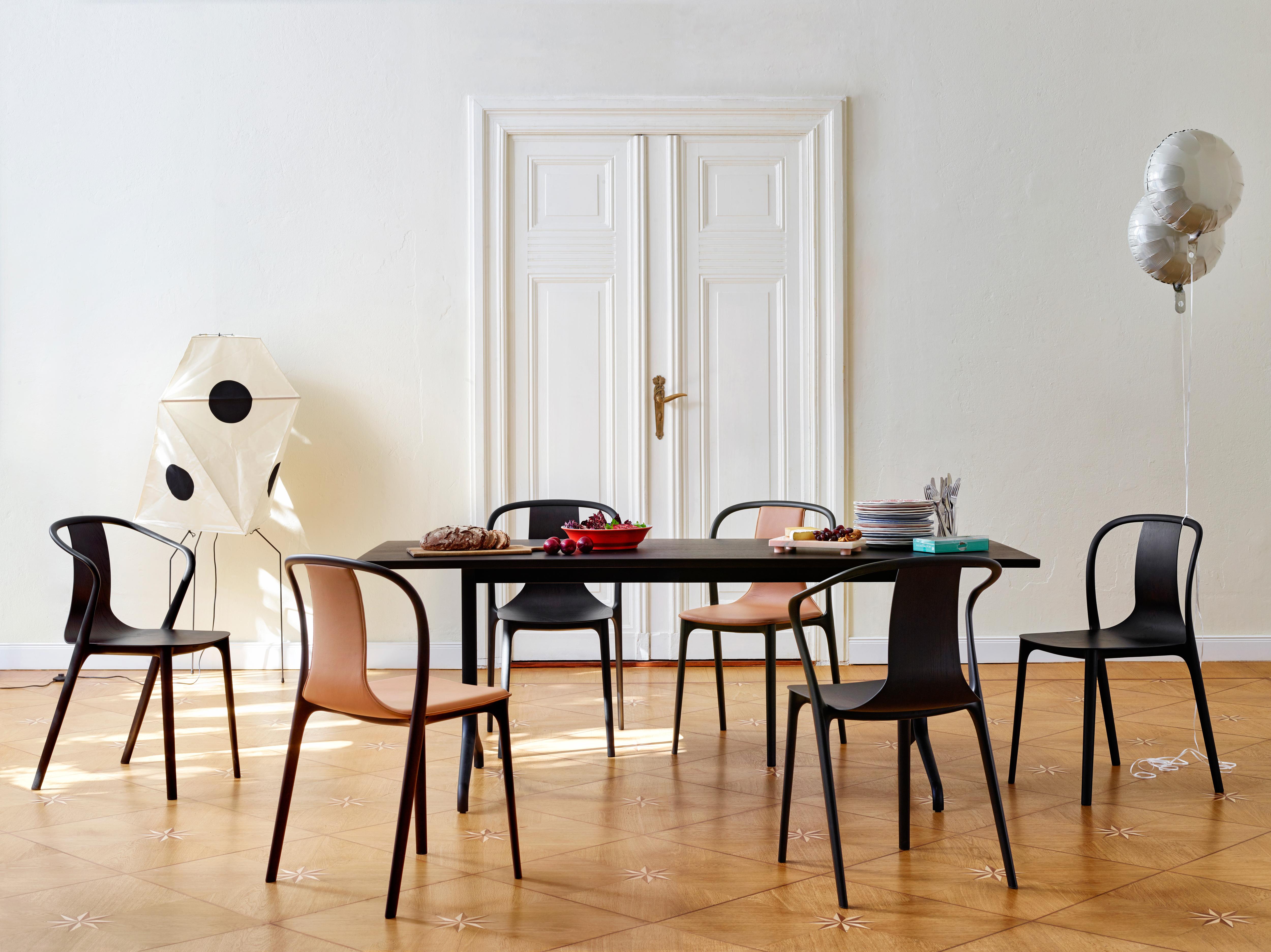 Molded Vitra Belleville Chair in Asphalt Leather by Ronan & Erwan Bouroullec For Sale