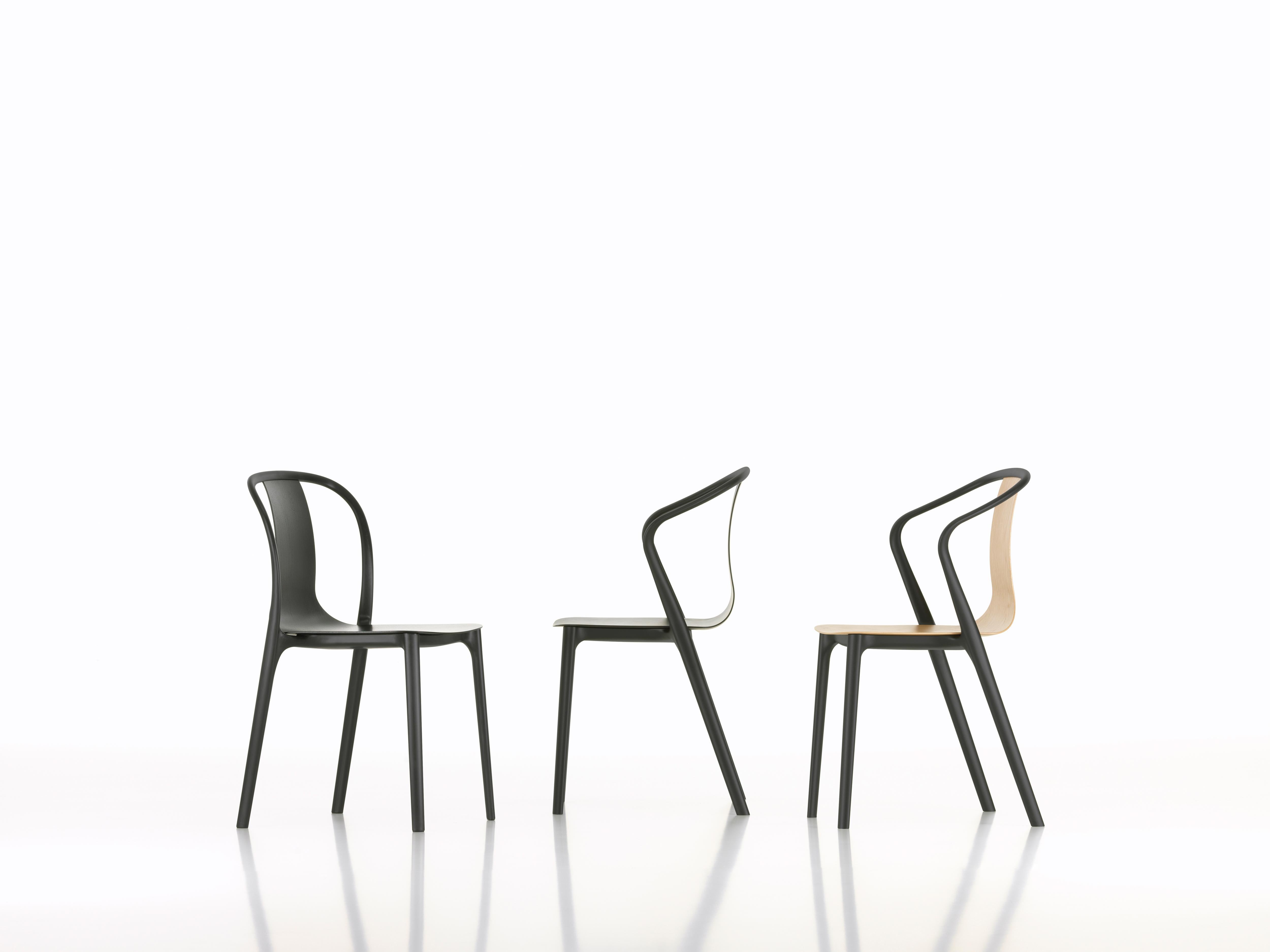 Contemporary Vitra Belleville Chair in Asphalt Leather by Ronan & Erwan Bouroullec For Sale