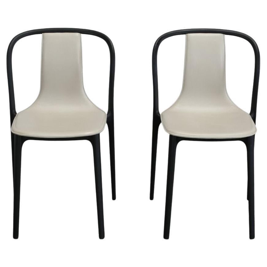 Vitra Belleville Leather Chairs by Ronan & Erwan Bouroullec, Set of Two For Sale