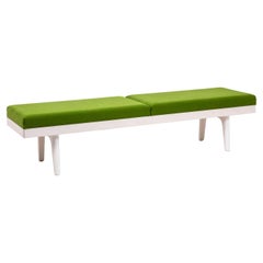 Vitra, Bench in White Lacquered Metal and Fabric, 1990