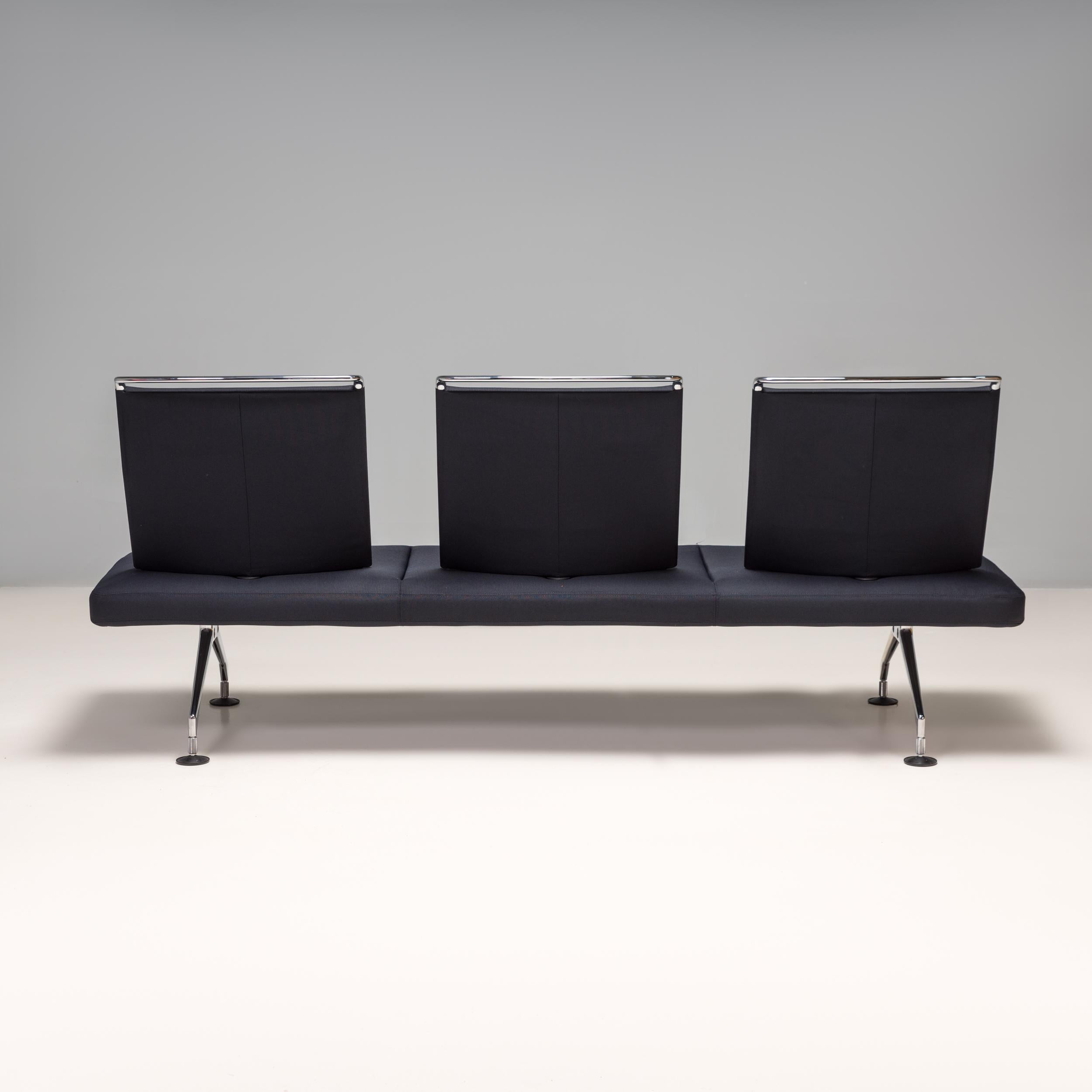German Vitra by Antonio Citterio Area Black Fabric Three-Seater Sofa, 2003