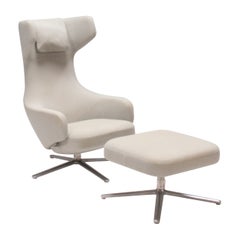 Vitra von Antonio Citterio Cremefarbener Stoff Grand Repos & Ottomane