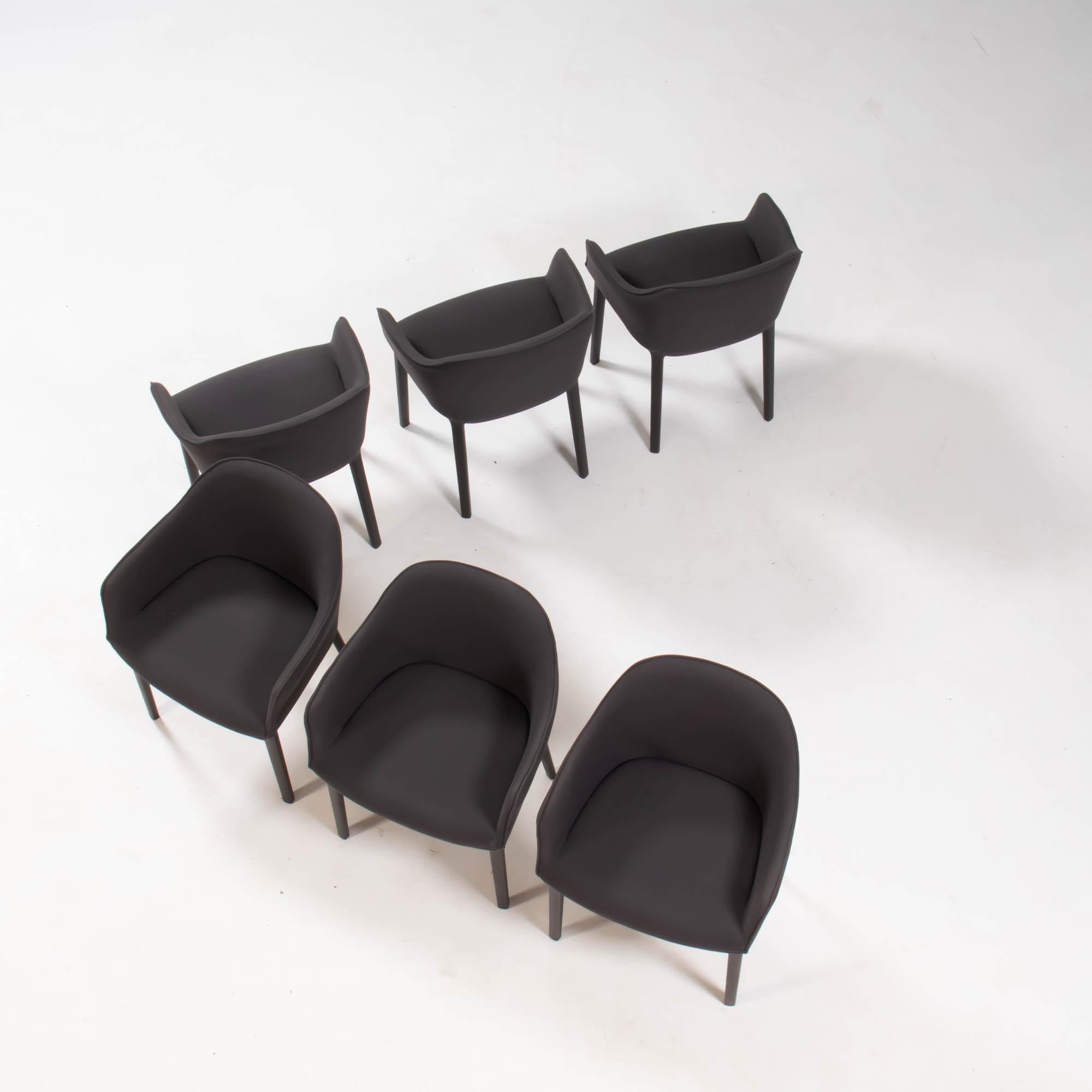 French Vitra by Ronan & Erwan Bouroullec Softshell Black Dining Chairs, Set of 6