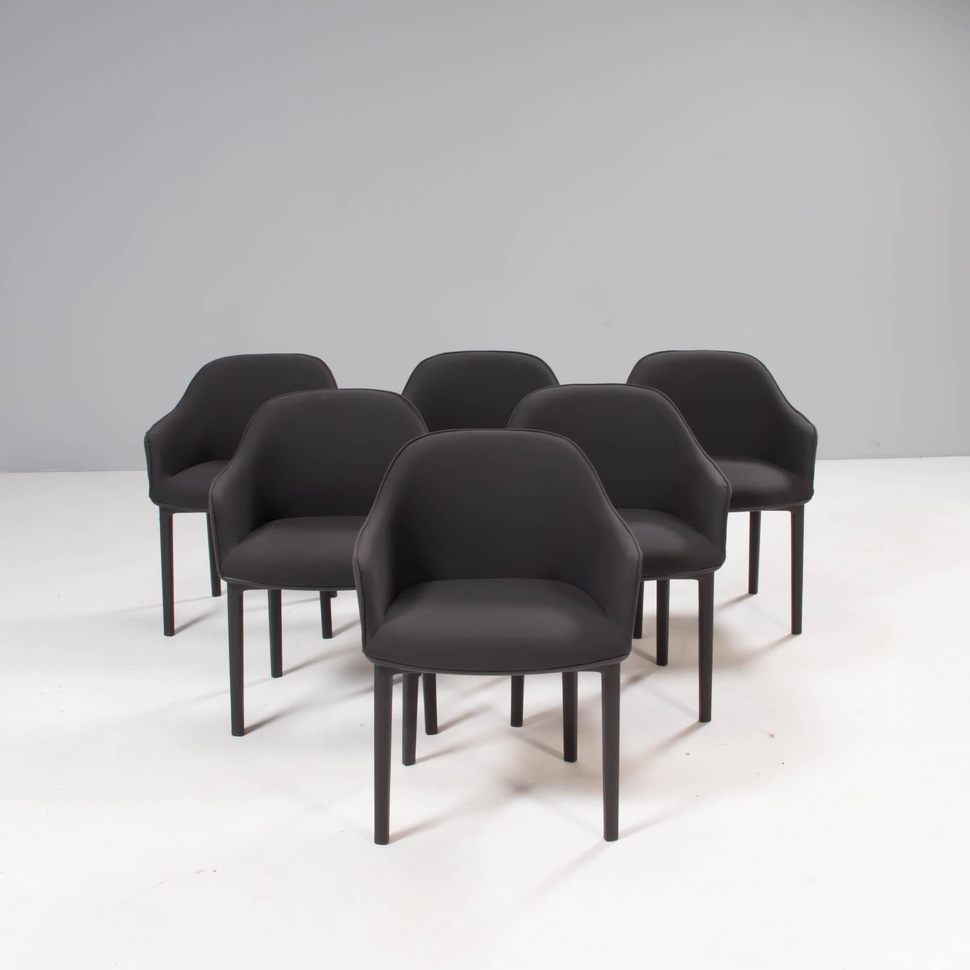 Vitra by Ronan & Erwan Bouroullec Softshell Black Dining Chairs, Set of 6 In Good Condition In London, GB