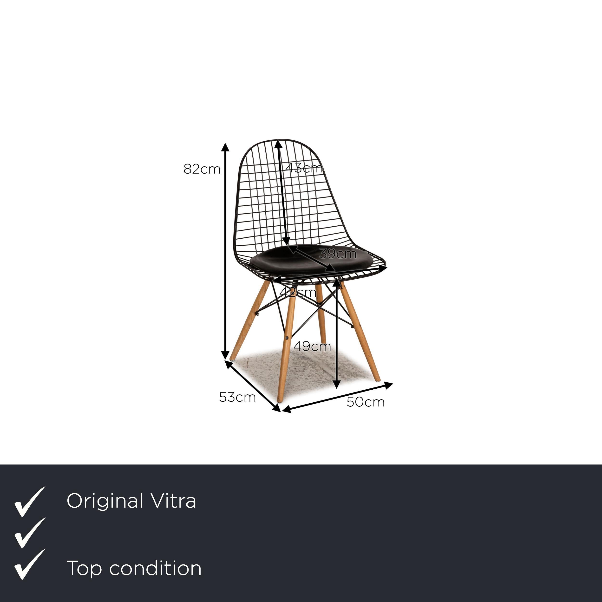 We present to you a Vitra chair metal chair black.

Product measurements in centimeters:

depth: 53
width: 50
height: 82
seat height: 49
rest height: 
seat depth: 39
seat width: 42
back height: 43.

 