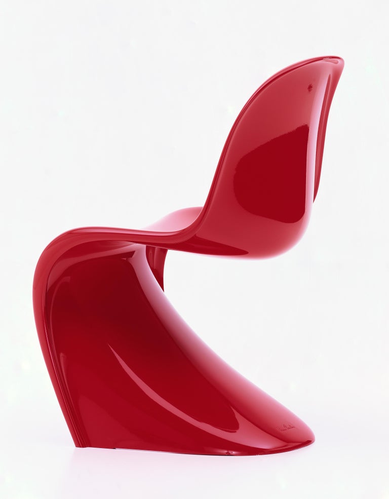 Vitra Classic Panton Chair in Lacquered Red by Verner Panton For Sale