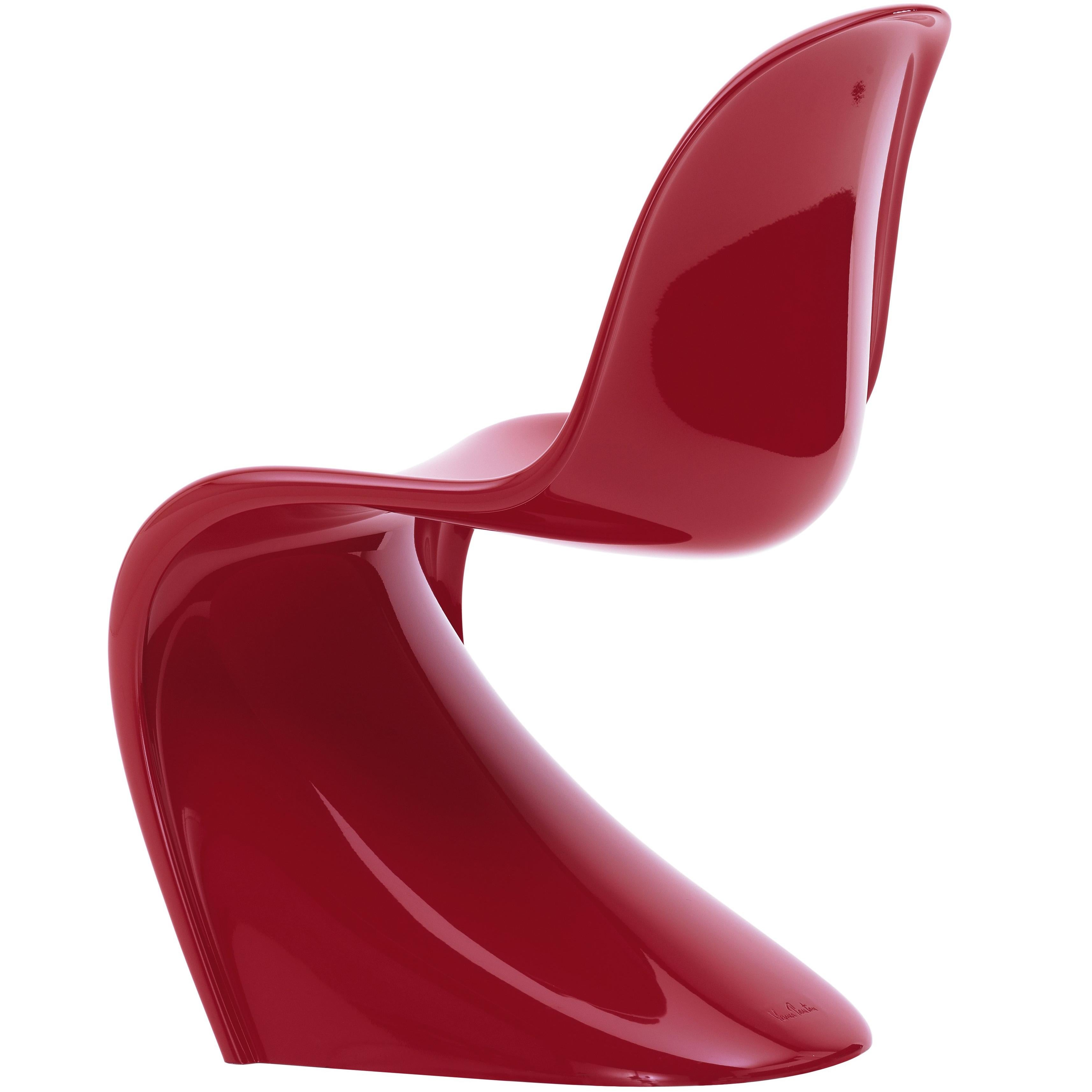 Vitra Classic Panton Chair in Lacquered Red by Verner Panton For Sale