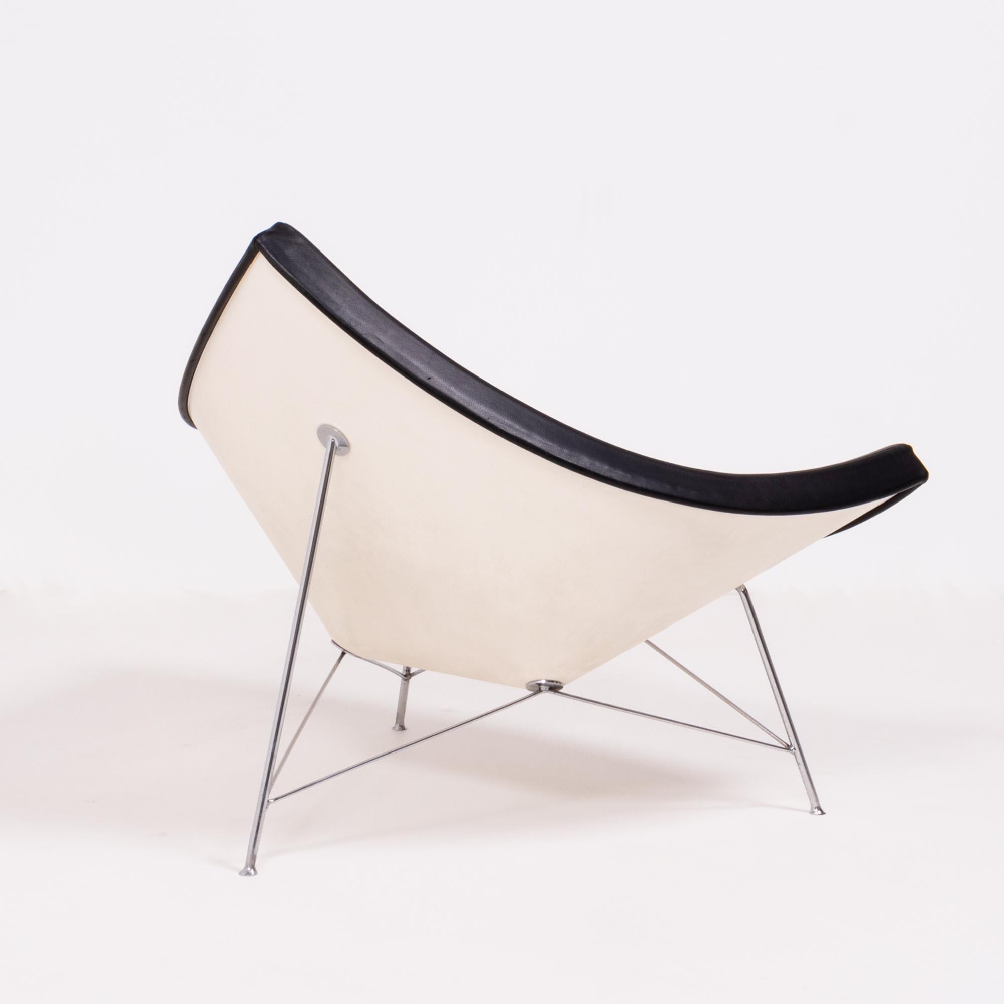 French Vitra Coconut Chair by George Nelson in Black Leather, 2003