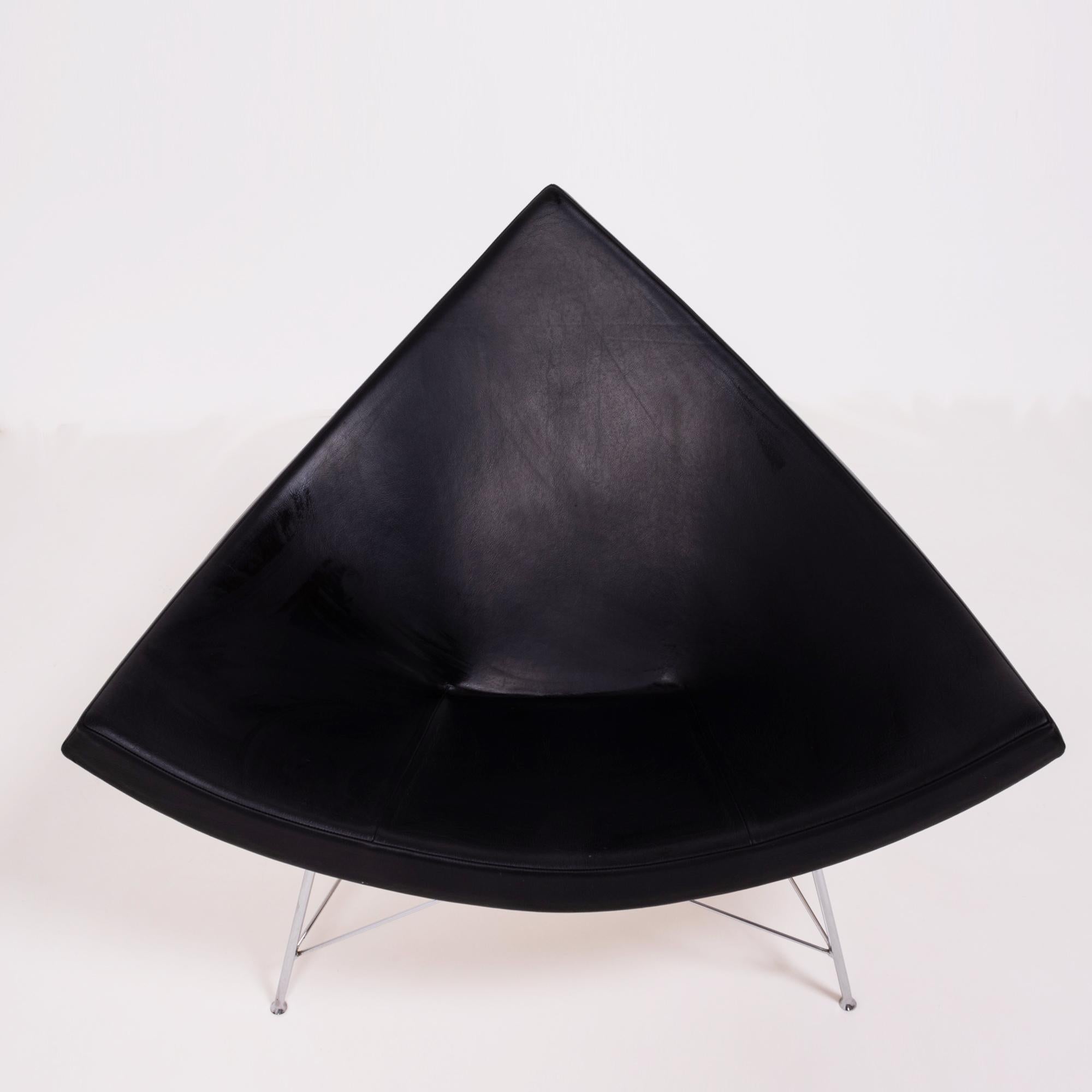 Contemporary Vitra Coconut Chair by George Nelson in Black Leather, 2003