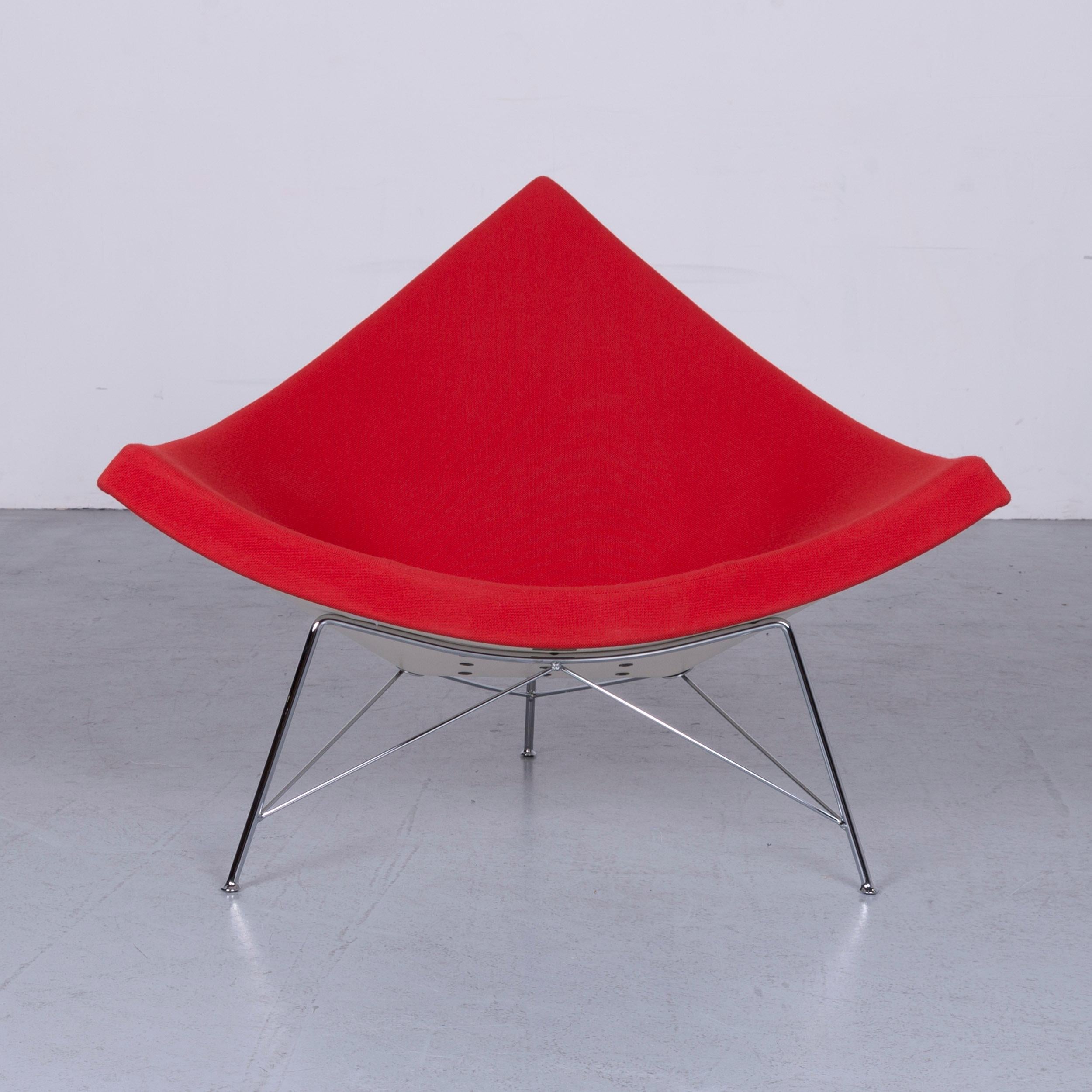 We bring to you an Vitra coconut chair designer fabric chair red chrome.

















  