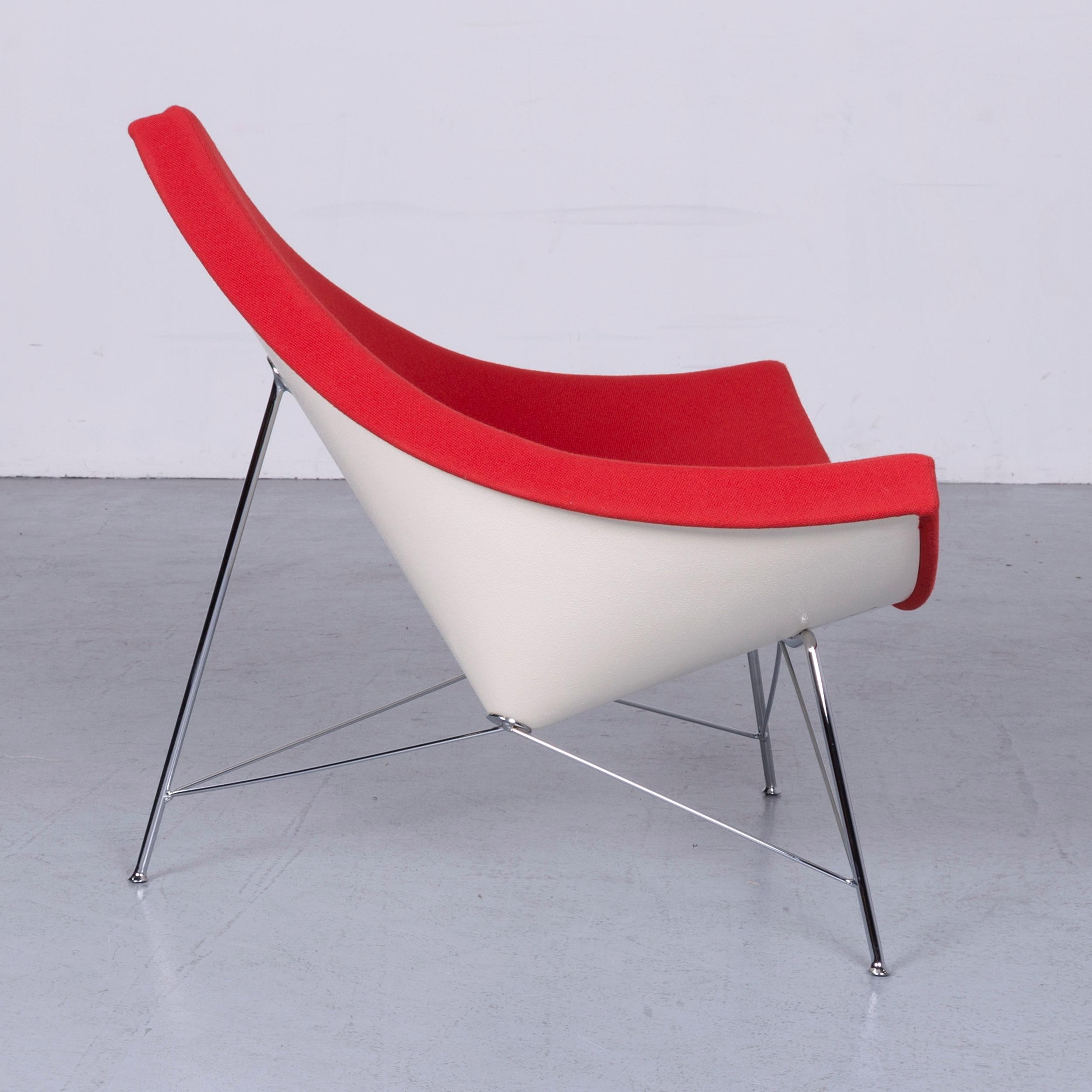 Vitra Coconut Chair Designer Fabric Chair Red Chrome 1