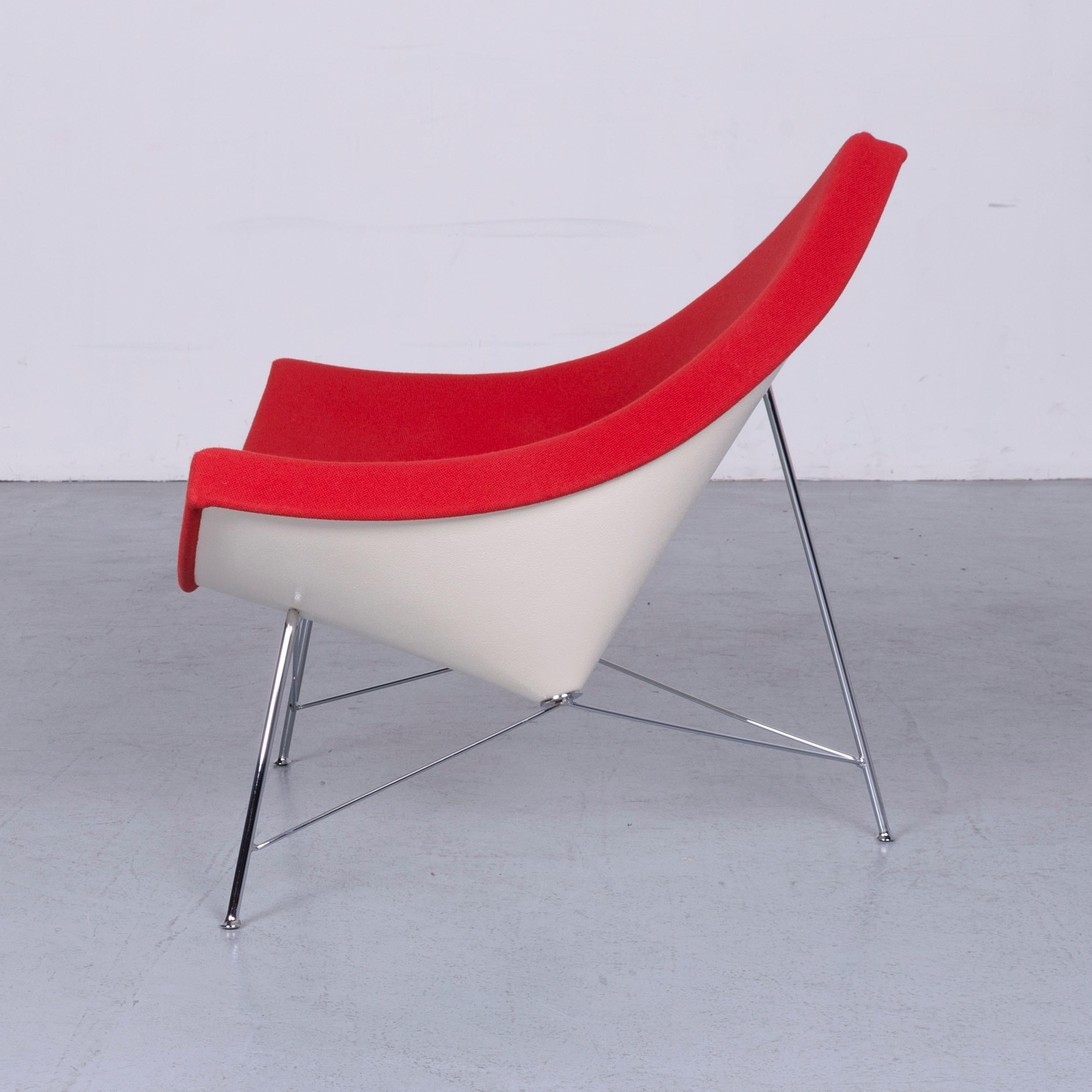 Vitra Coconut Chair Designer Fabric Chair Red Chrome 3