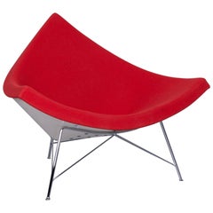 Vitra Coconut Chair Designer Fabric Chair Red Chrome