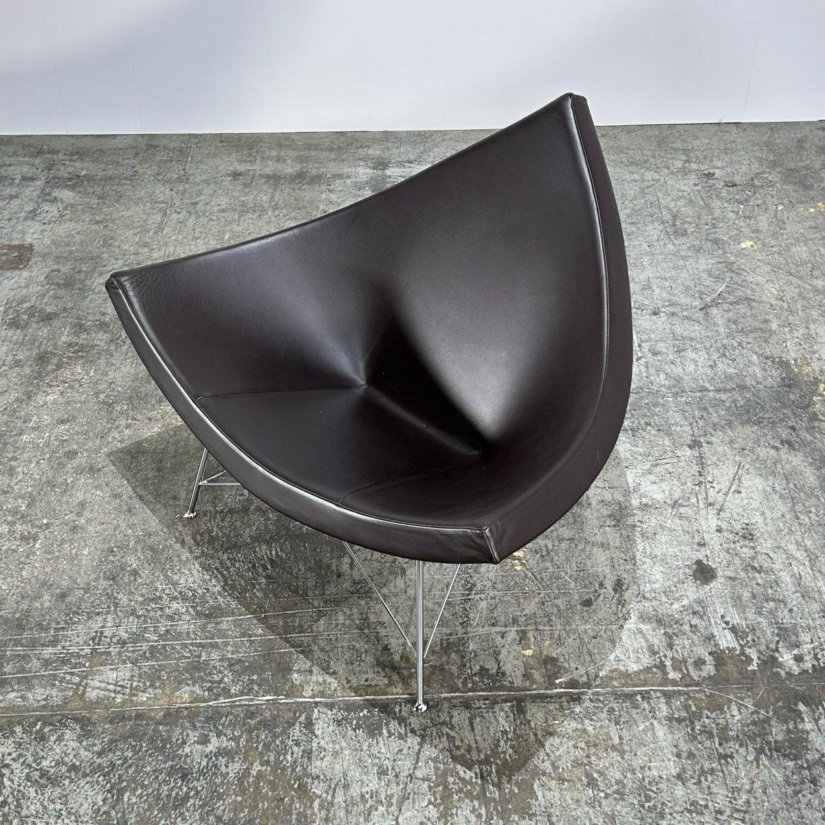 Moderno Sedia in pelle di cocco Vitra di George Nelson in vendita