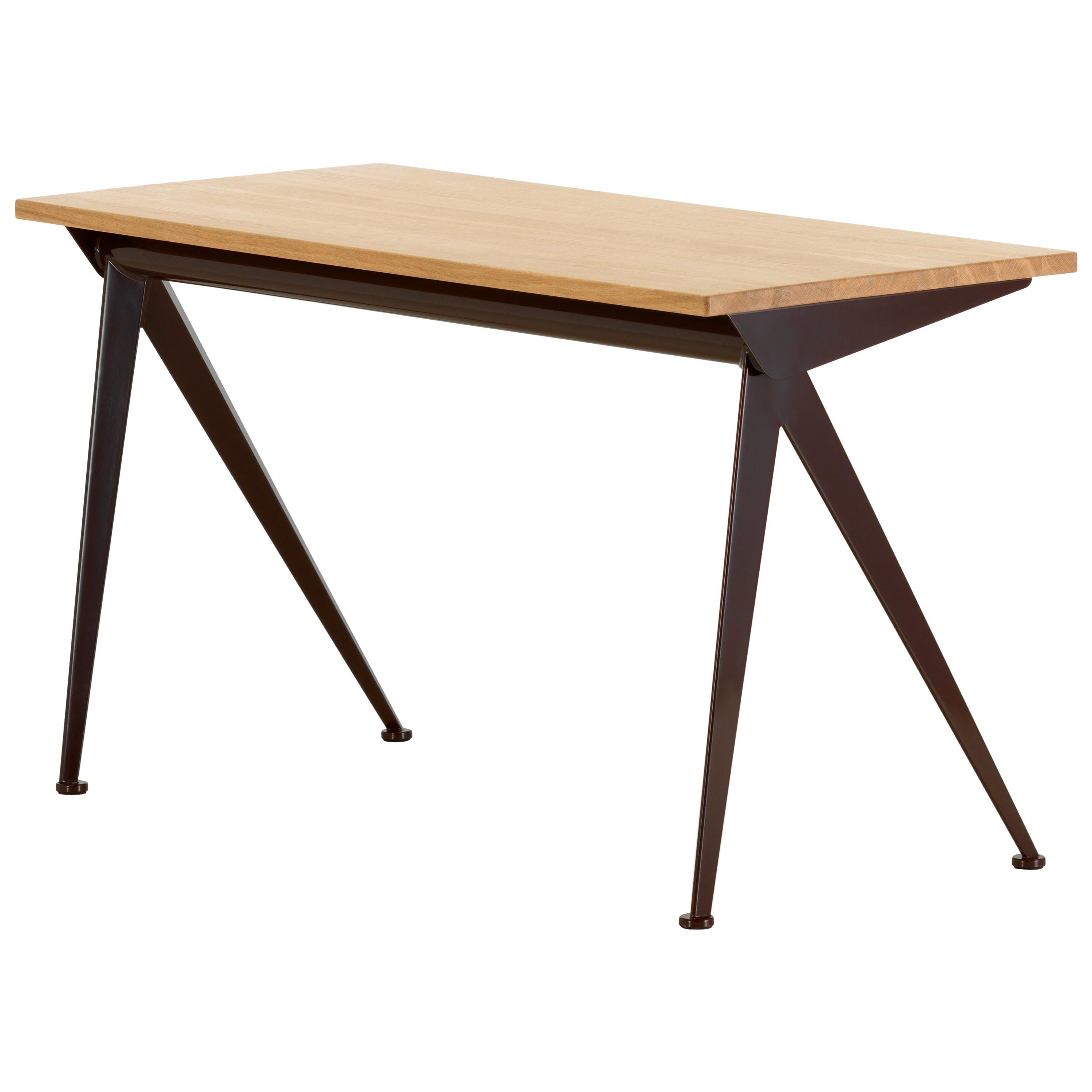 Vitra Compas Direction Desk in Natural Oak and Chocolate by Jean Prouvé For Sale