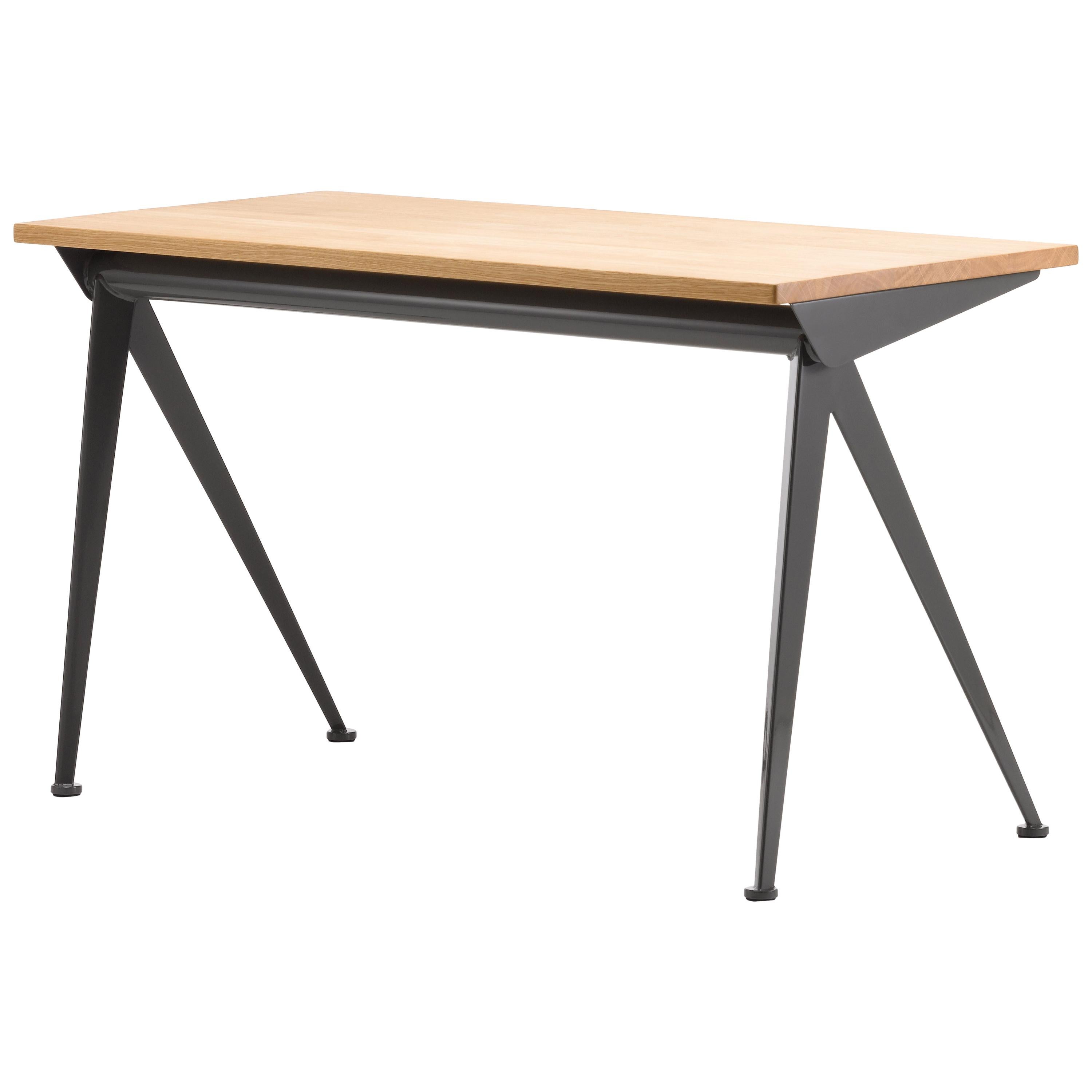 Vitra Compas Direction Desk in Natural Oak and Coffee by Jean Prouvé For Sale