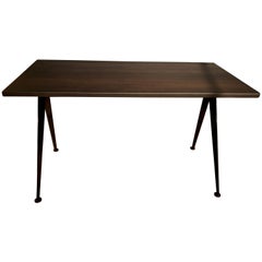 Vitra Compas Direction Desk in Smoked Oak and Black by Jean Prouvé