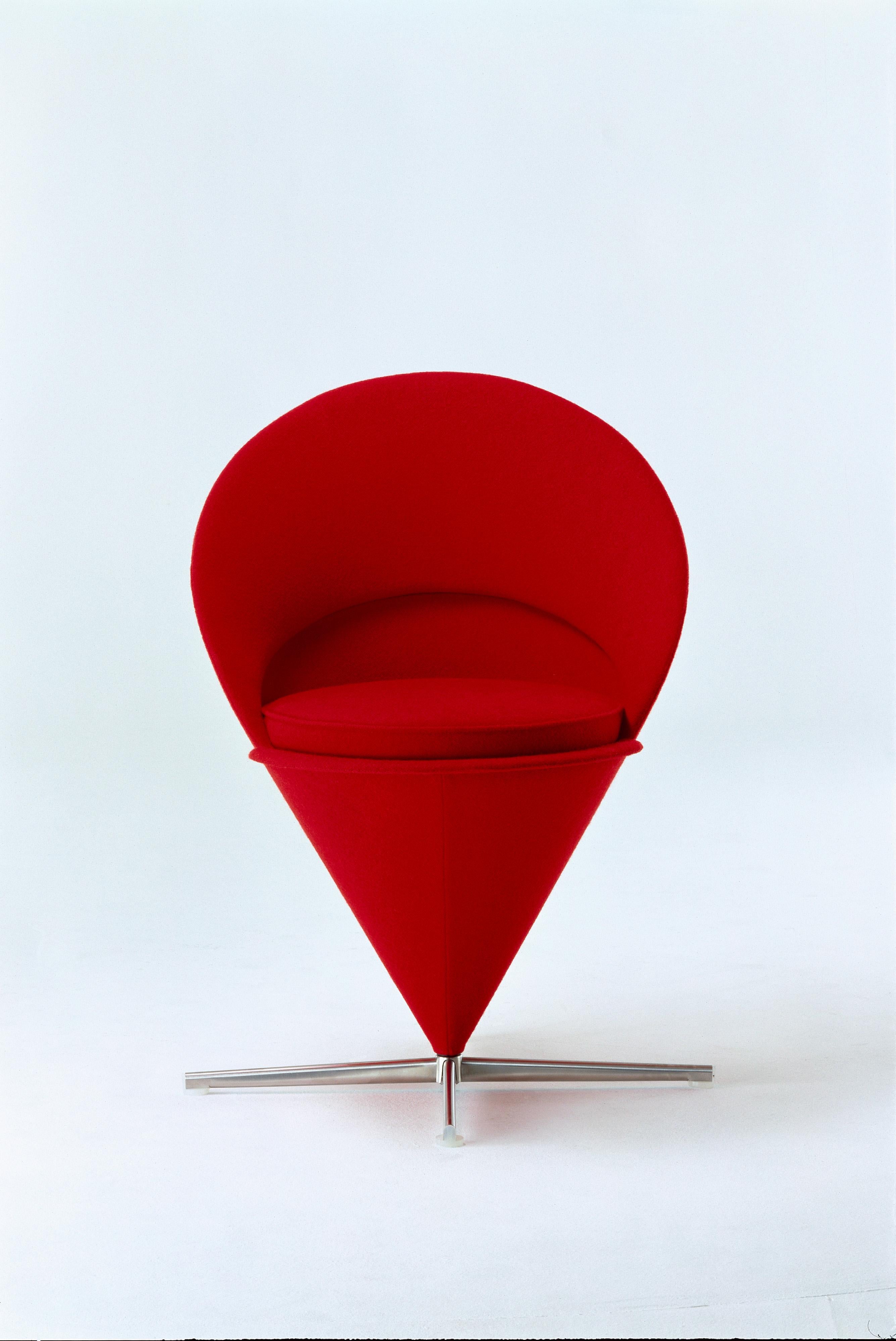 Swiss Vitra Cone Chair in Red by Verner Panton For Sale