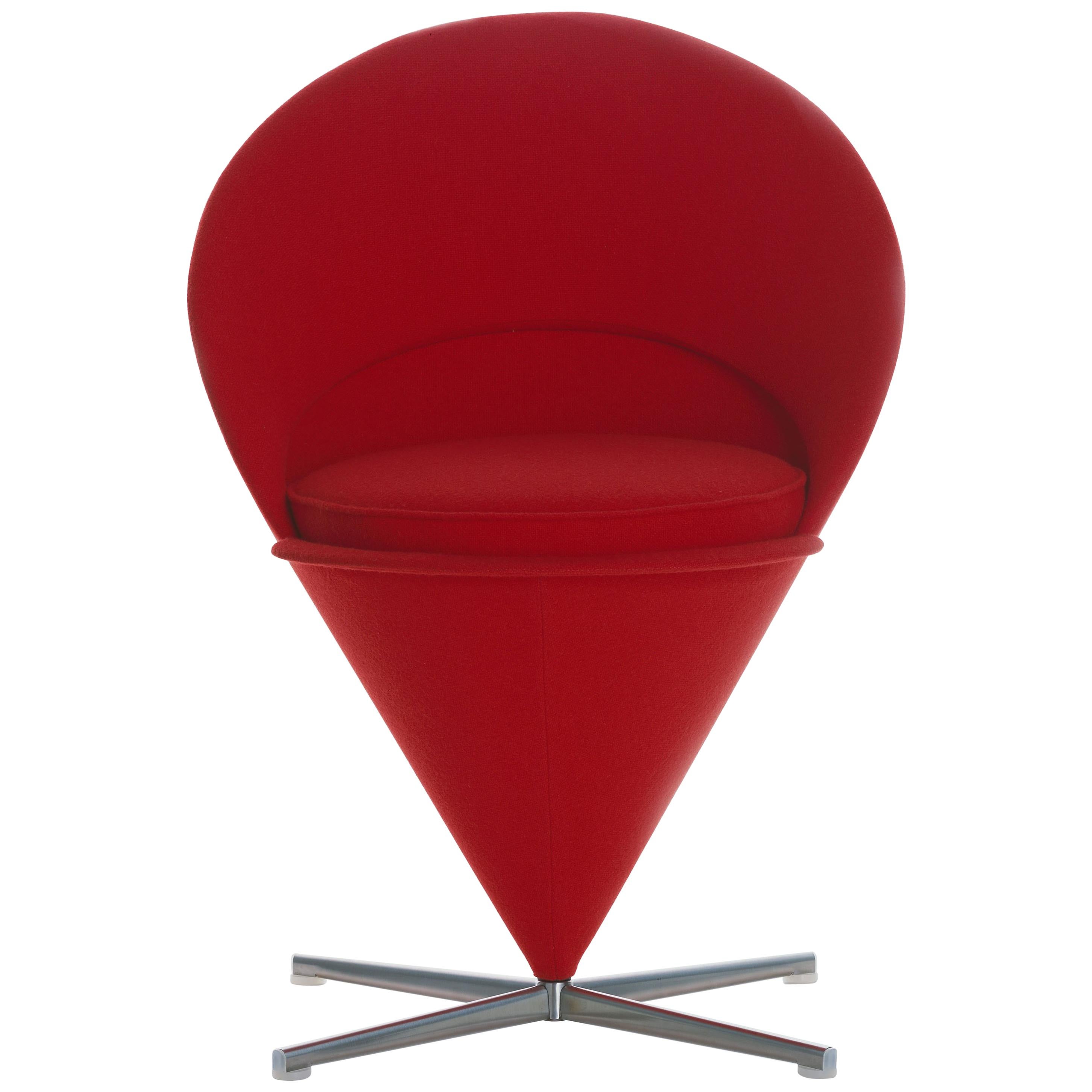 Vitra Kegelstuhl in Rot von Verner Panton im Angebot