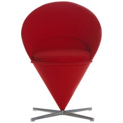 Vitra Kegelstuhl in Rot von Verner Panton