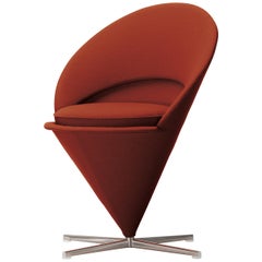 Vitra Cone Chair in Rust Orange by Verner Panton