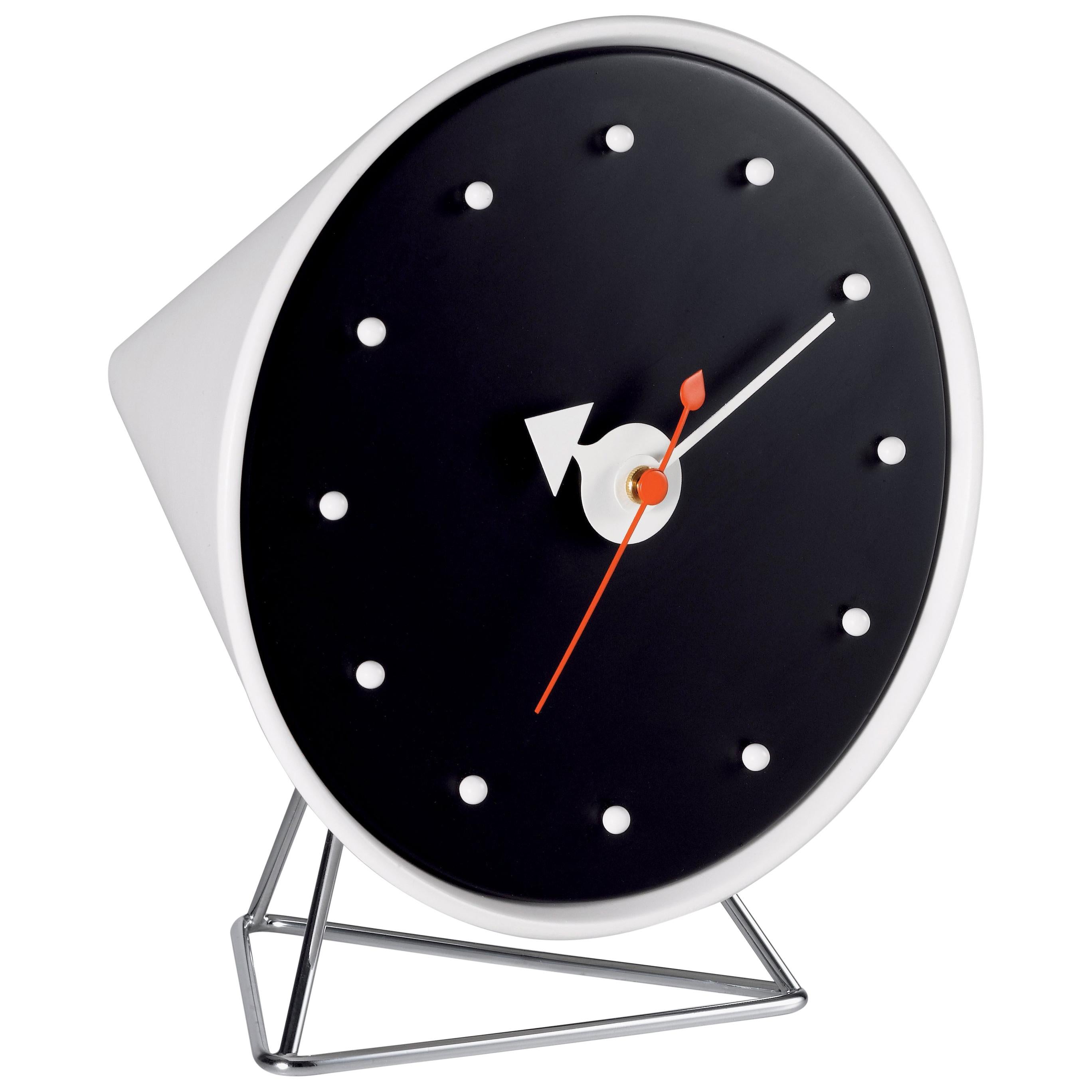 Vitra Cone Clock in White & Black by George Nelson For Sale
