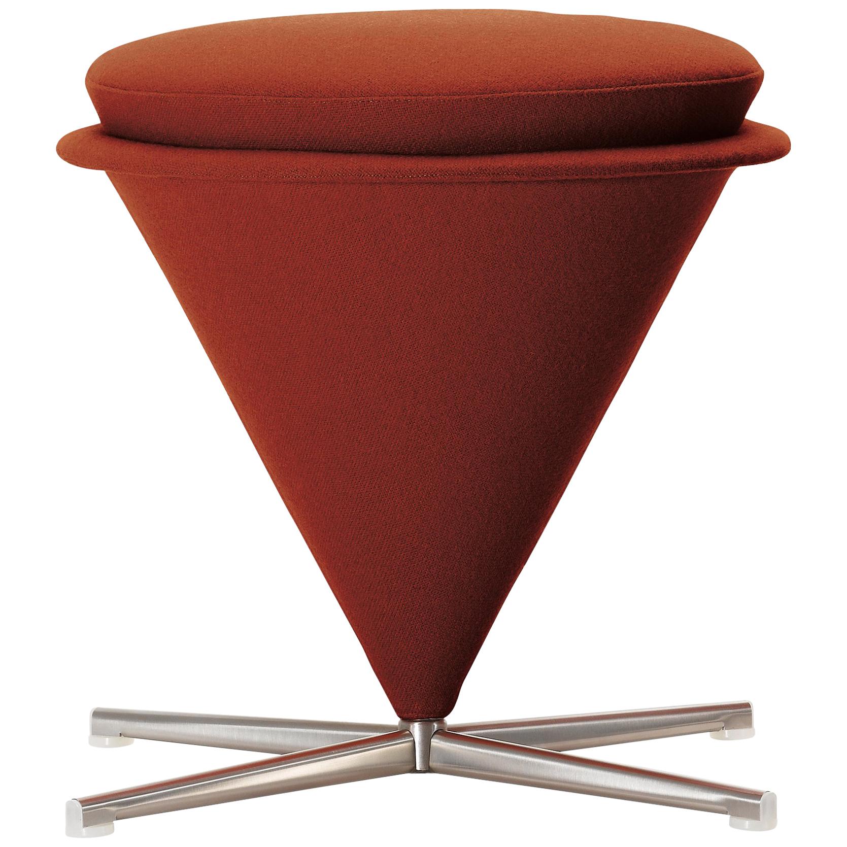 Vitra Cone Stool in Rust Orange by Verner Panton For Sale