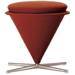 Vitra Cone Stool in Rust Orange by Verner Panton