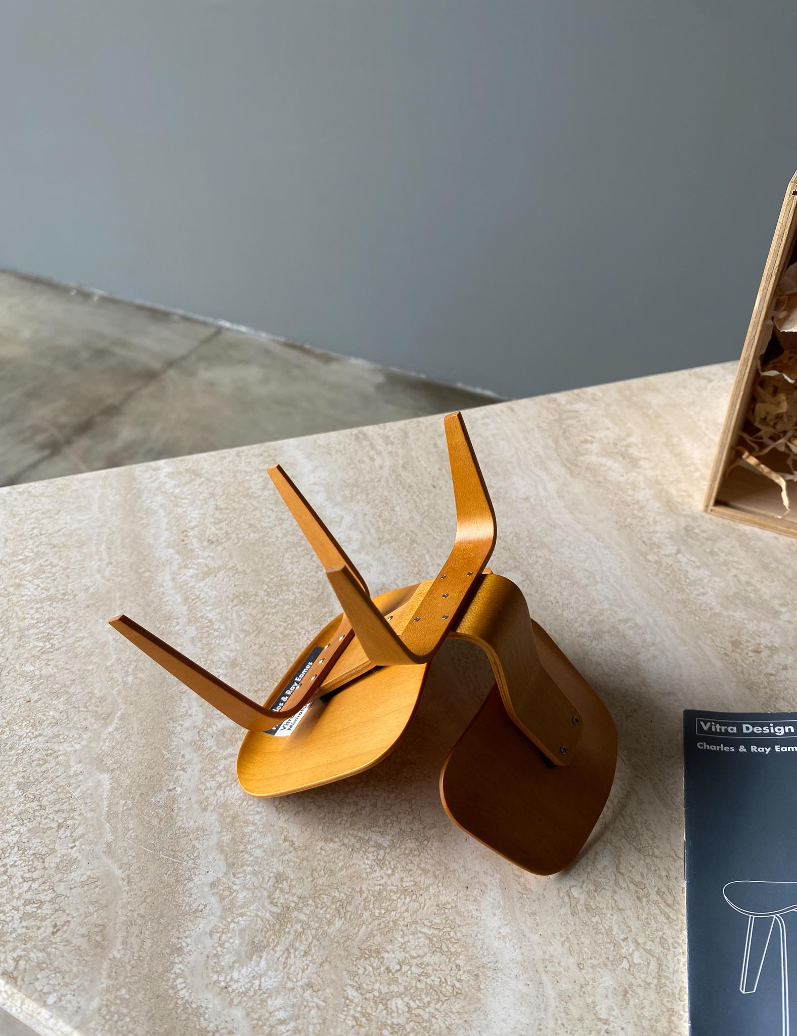 Wood Vitra Design Museum Miniature LCW By Charles And Ray Eames For Sale