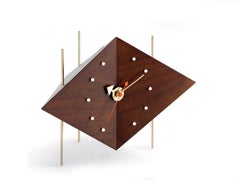 Vitra Diamond Clock in Walnut by George Nelson