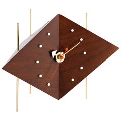 Vitra Diamond Clock in Walnut by George Nelson