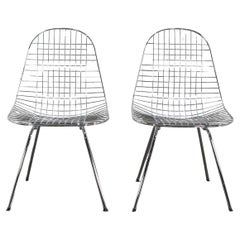 Vitra DKX Wire Chairs by Eames, Set of Two