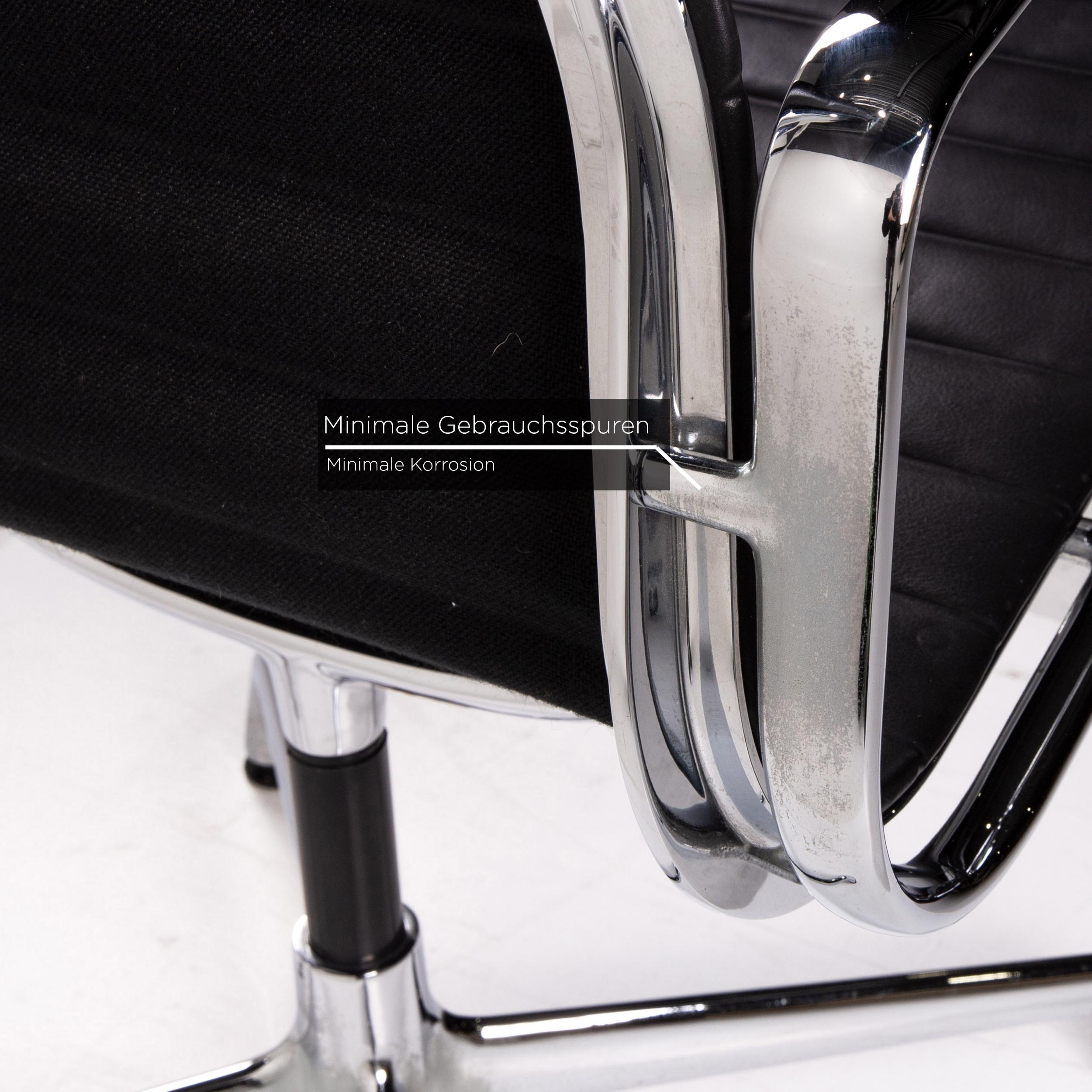 German Vitra EA 107 Leather Aluminum Chair Brown Dark Brown