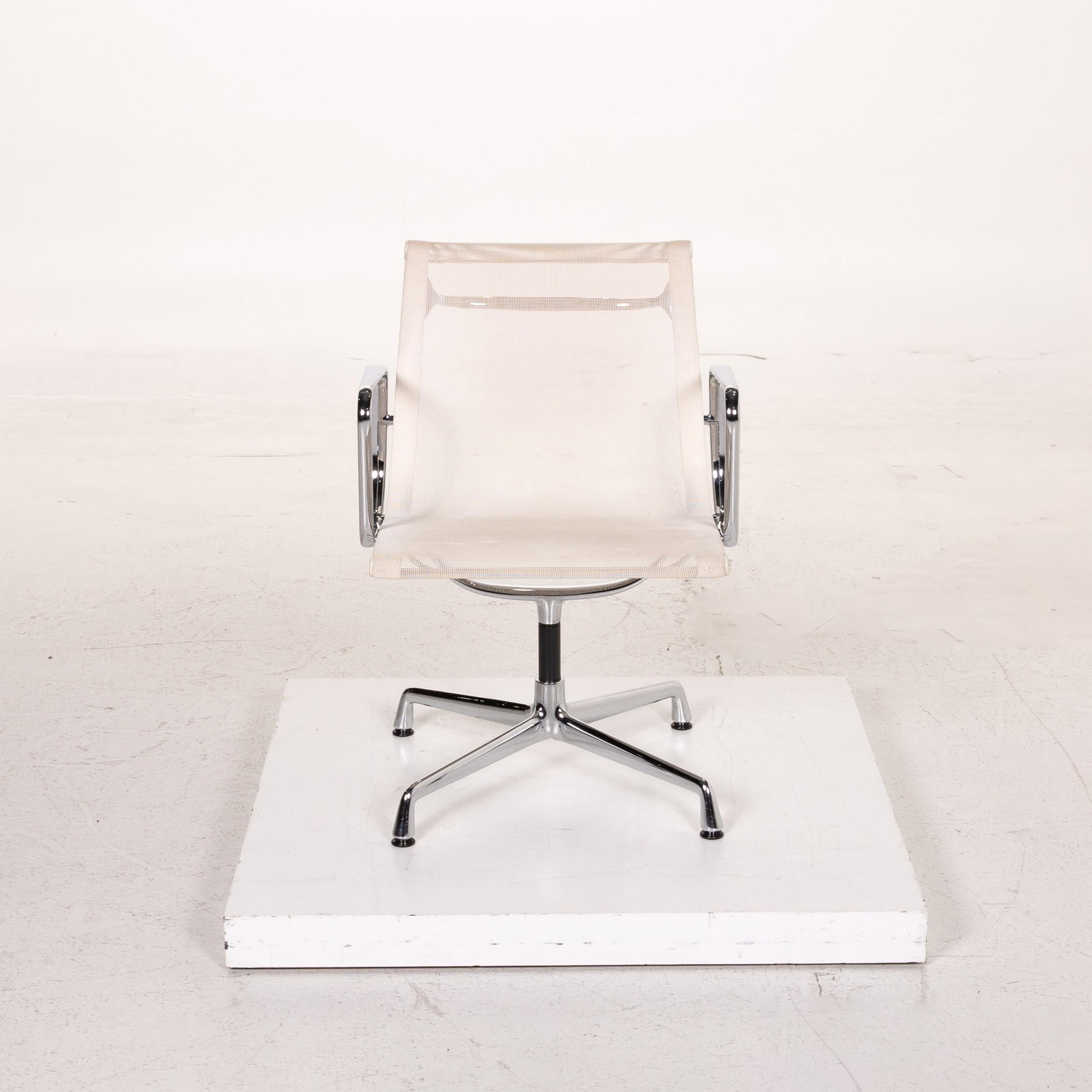 Metal Vitra EA 108 Aluminum Plastic Chair Cream Swivel