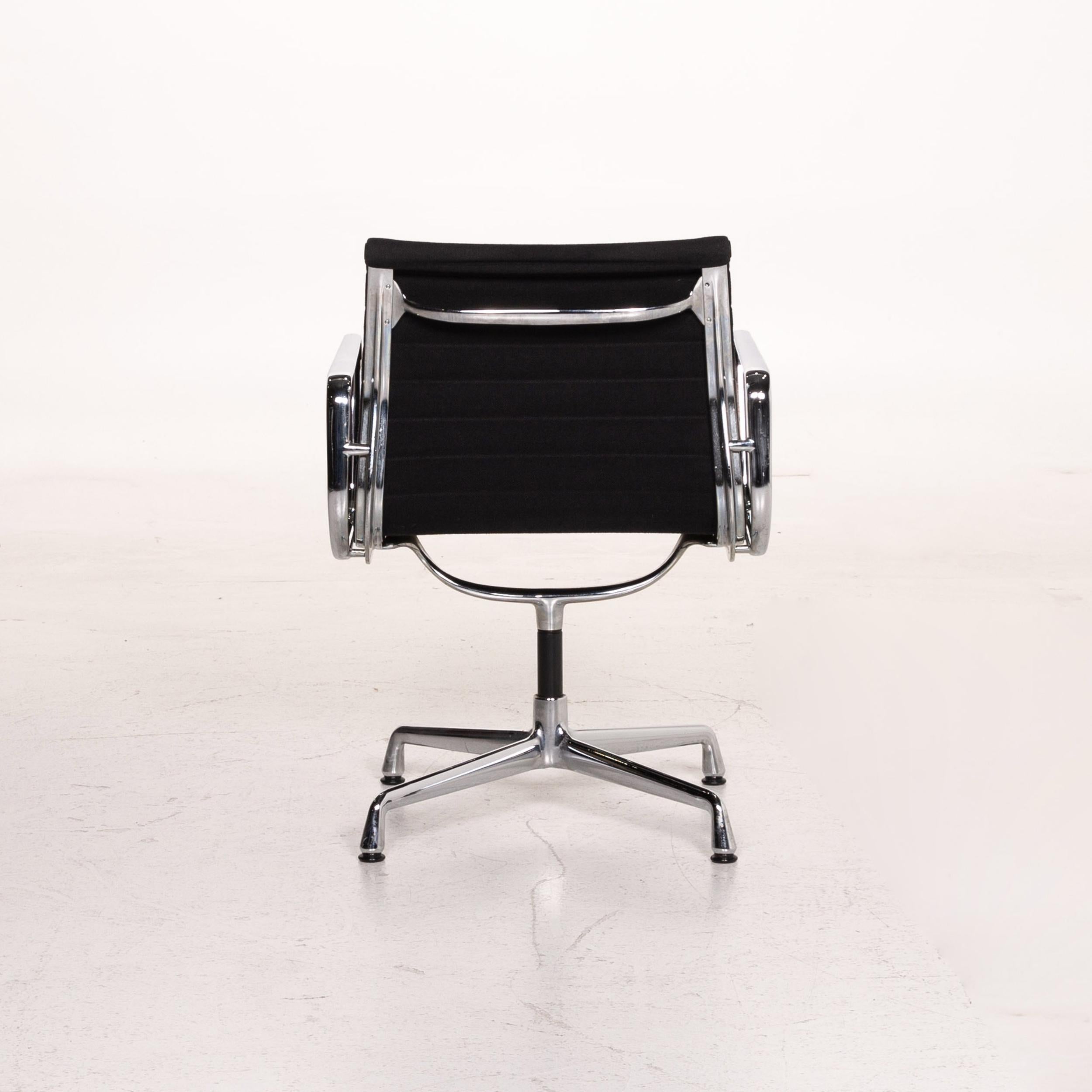 Vitra EA 108 Fabric Aluminum Chair Black Swivel 4