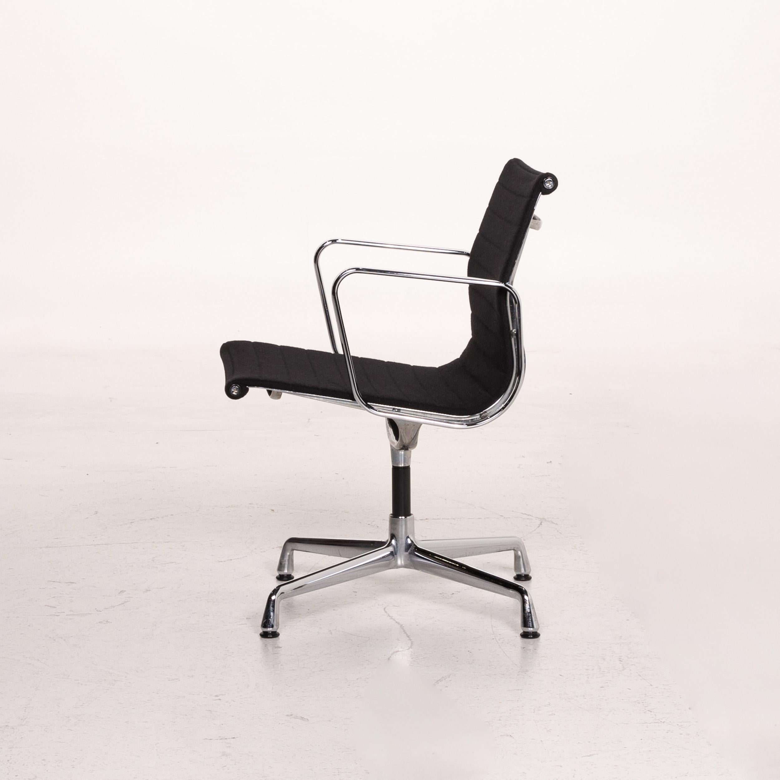 Vitra EA 108 Fabric Aluminum Chair Black Swivel 5