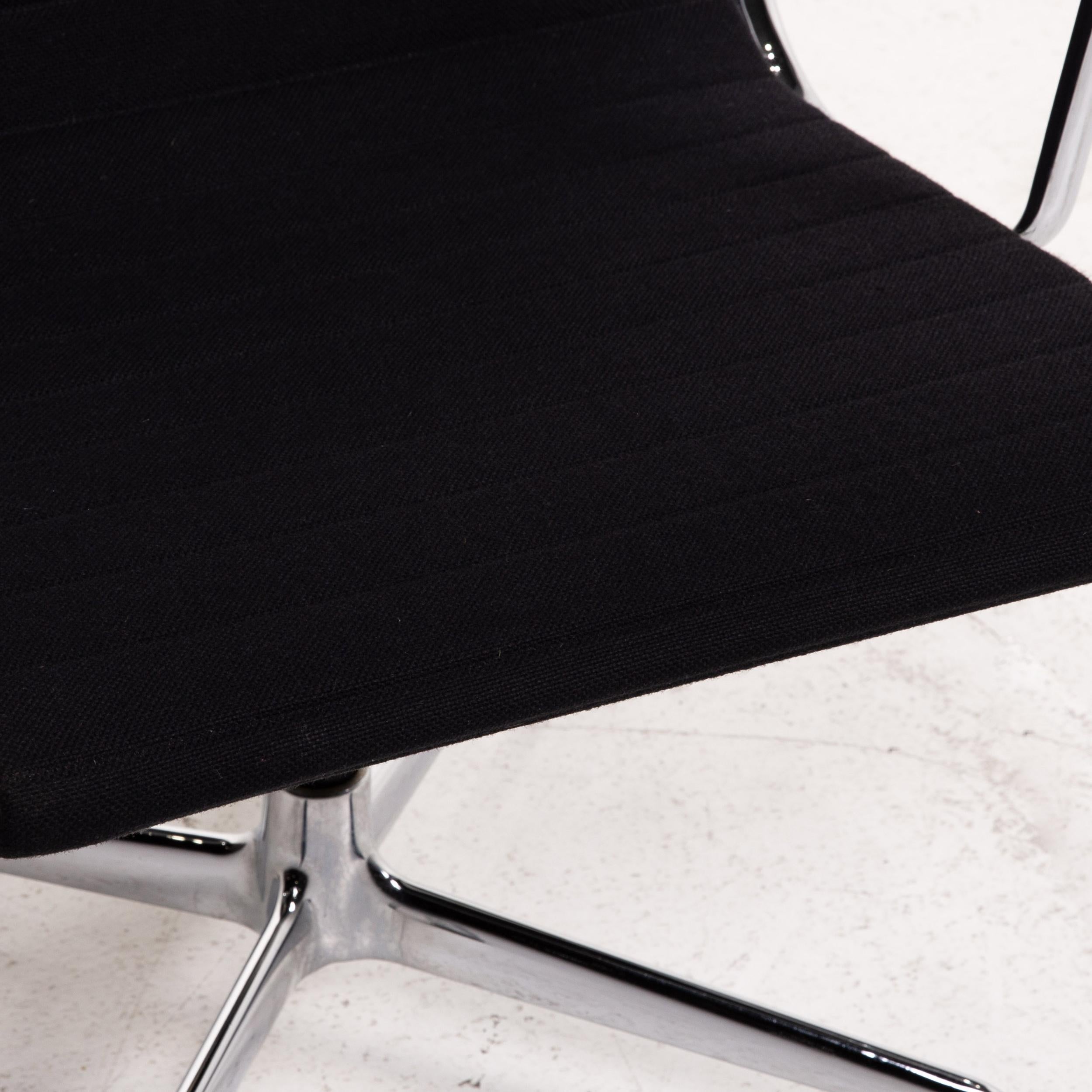 Modern Vitra EA 108 Fabric Aluminum Chair Black Swivel